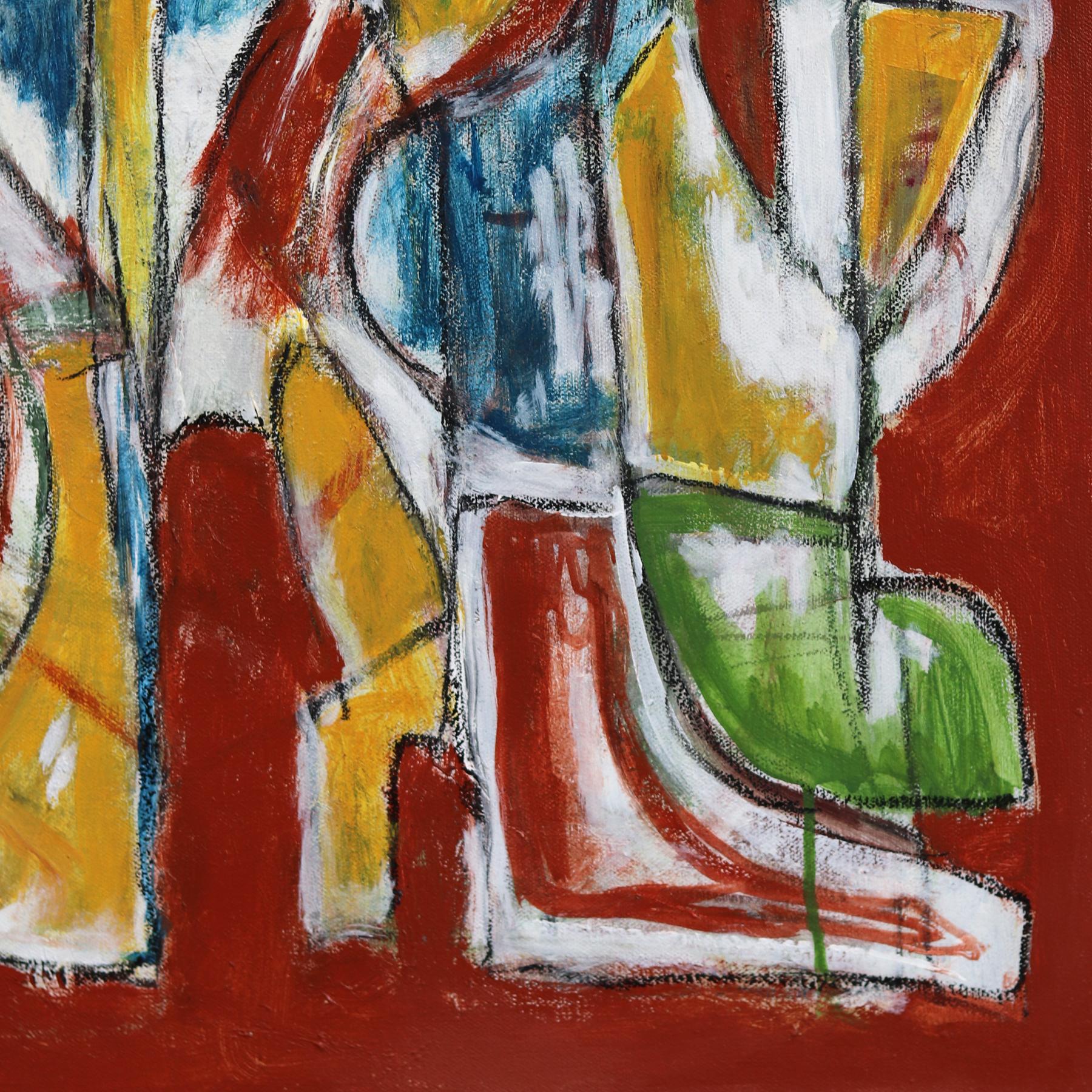 El Manantial - Pintura Abstracta Contemporánea Dinámica Expresiva Colorista en venta 3