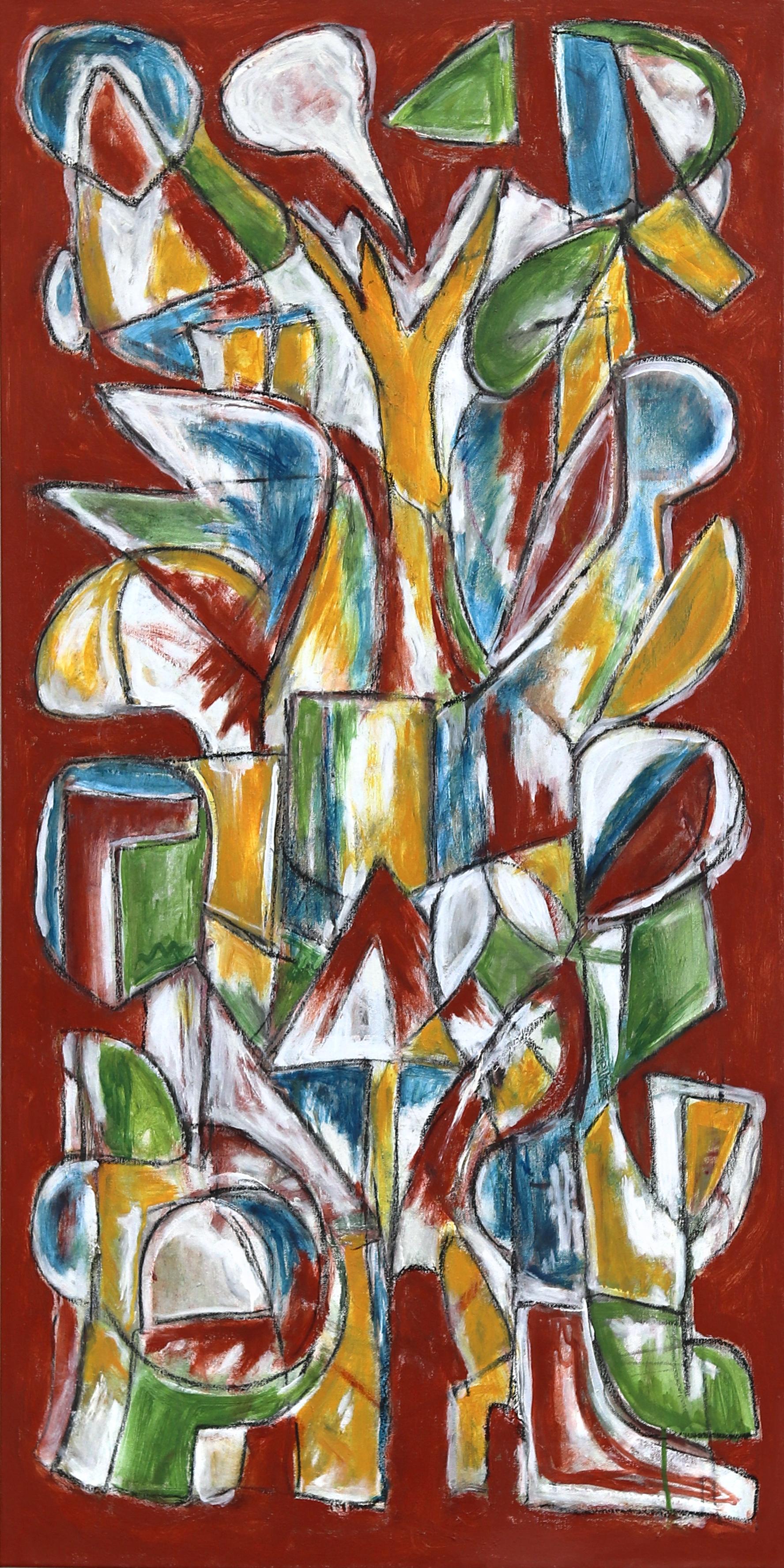 Abstract Painting de Harrison Gilman - El Manantial - Pintura Abstracta Contemporánea Dinámica Expresiva Colorista
