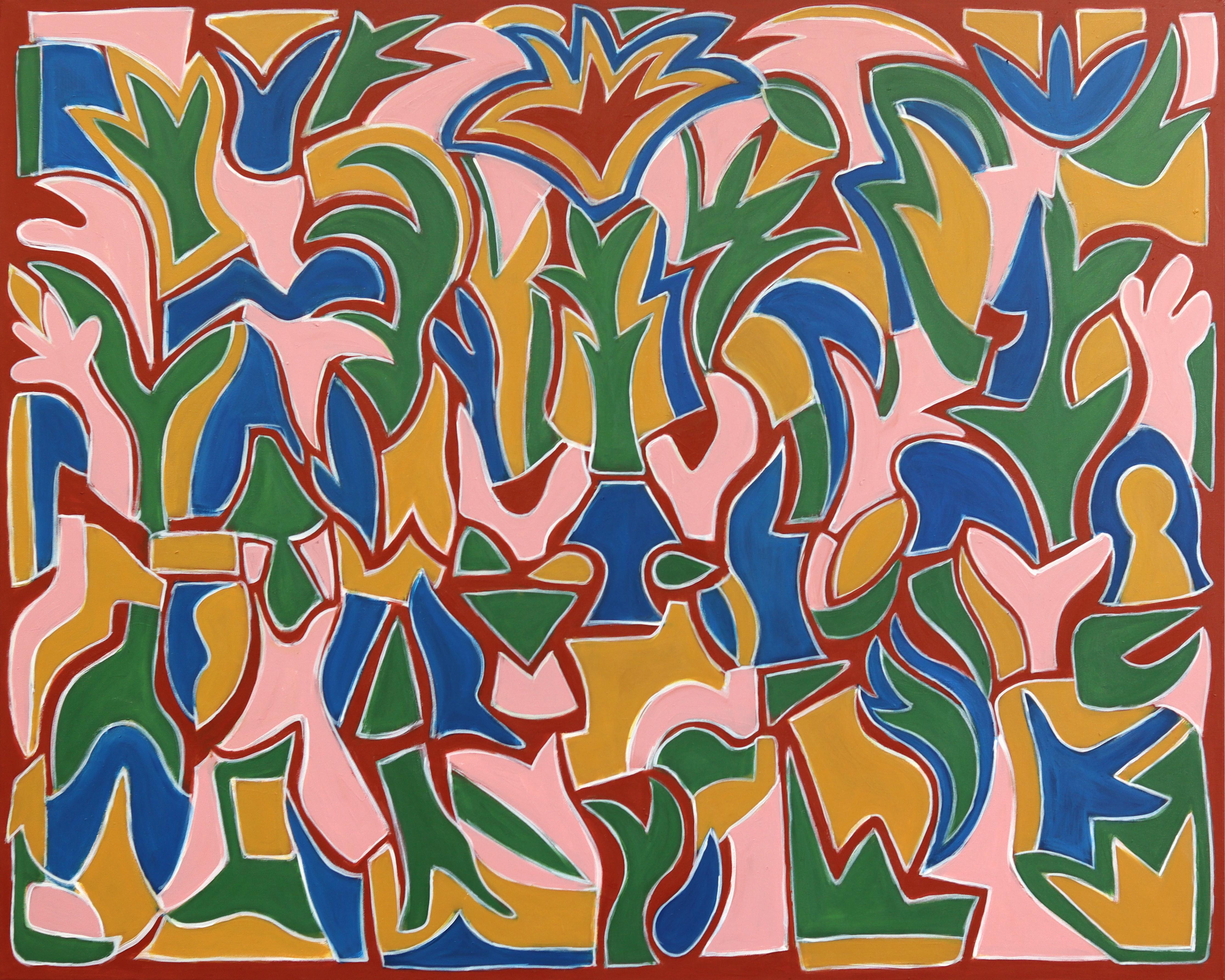 The Wellspring II - Large Contemporary Abstract Colorful Geometric Painting