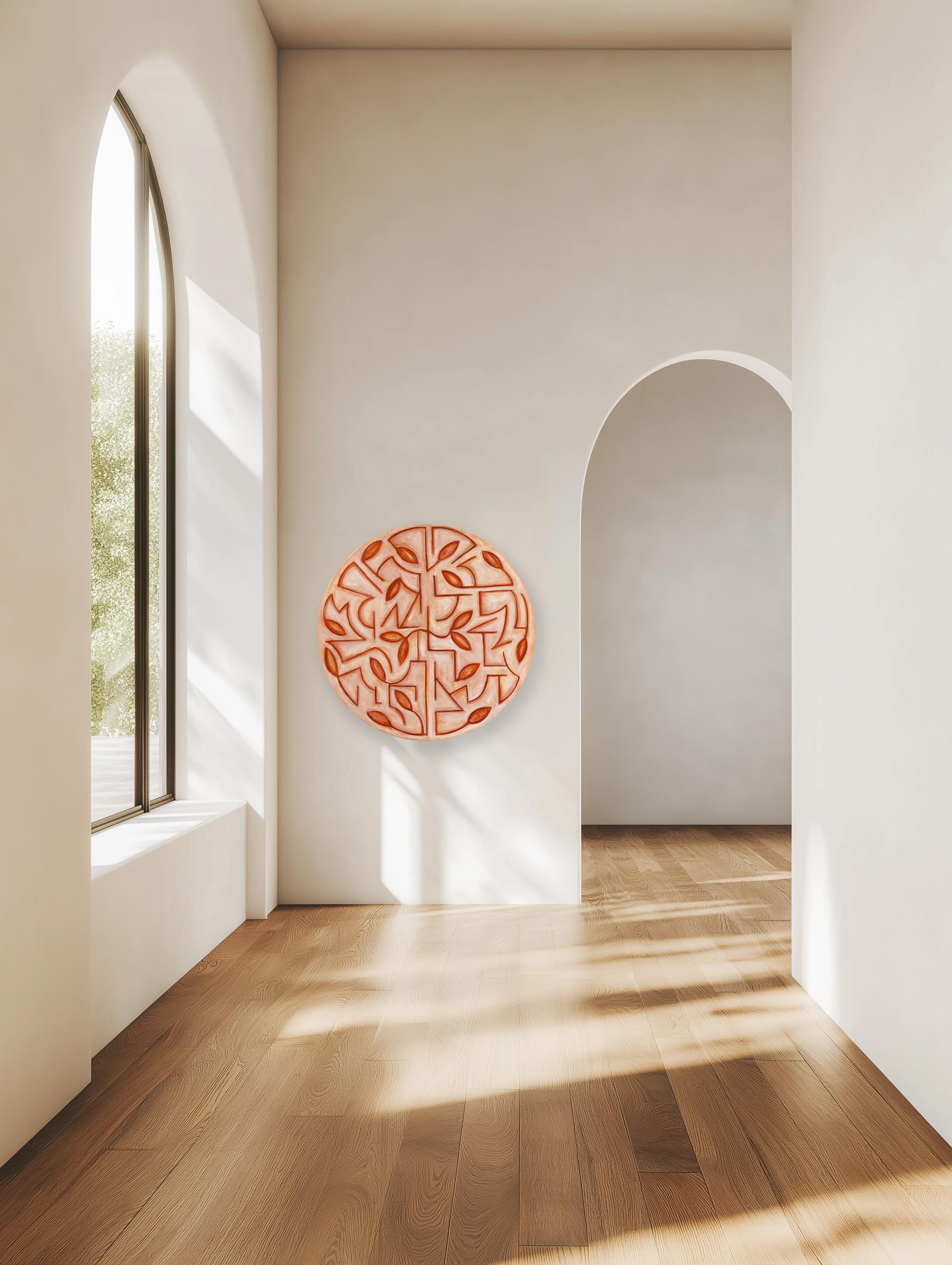 Tondo Arboretum II - Circular Contemporary Abstract Warm Tone Botanical Painting im Angebot 3