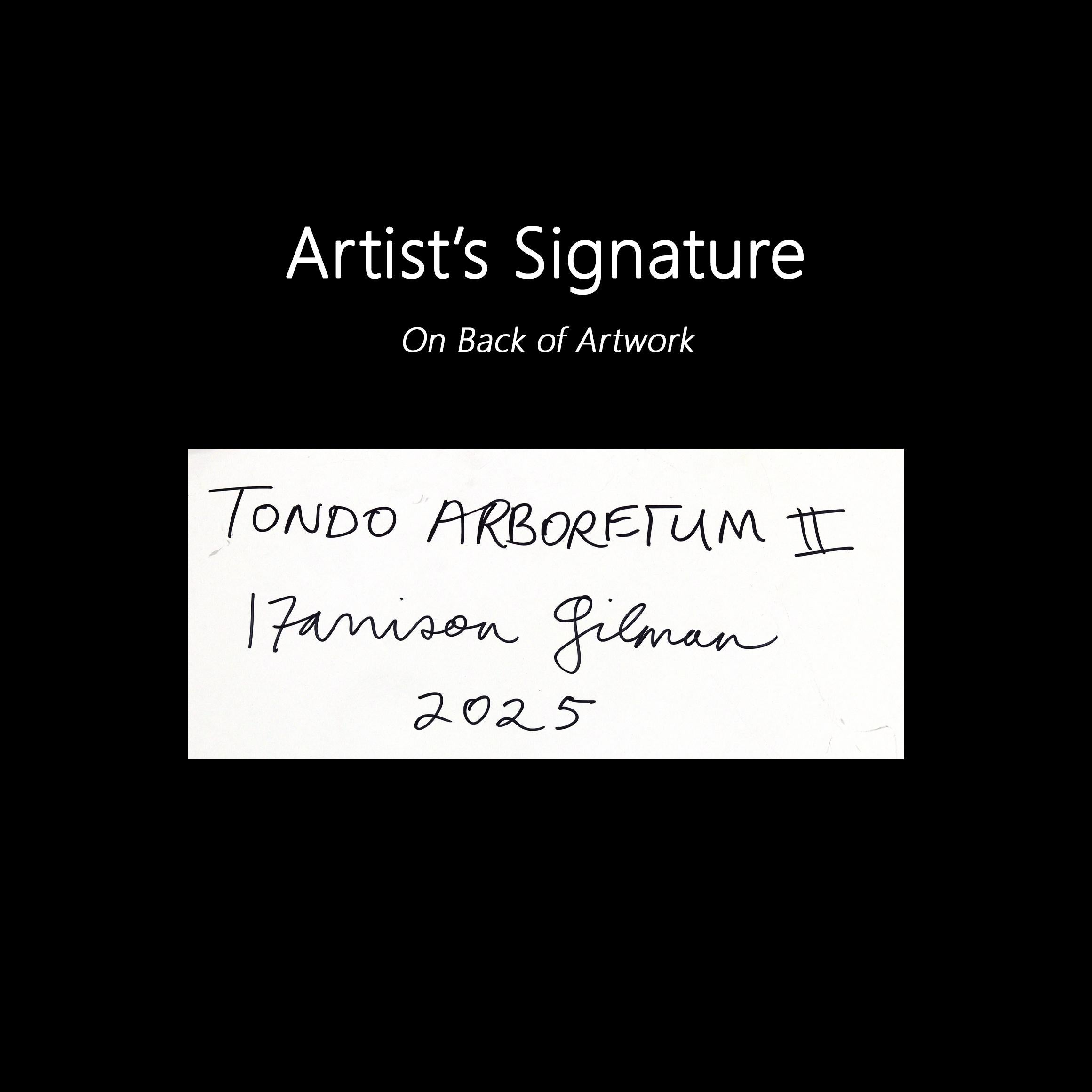 Tondo Arboretum II - Circular Contemporary Abstract Warm Tone Botanical Painting im Angebot 6