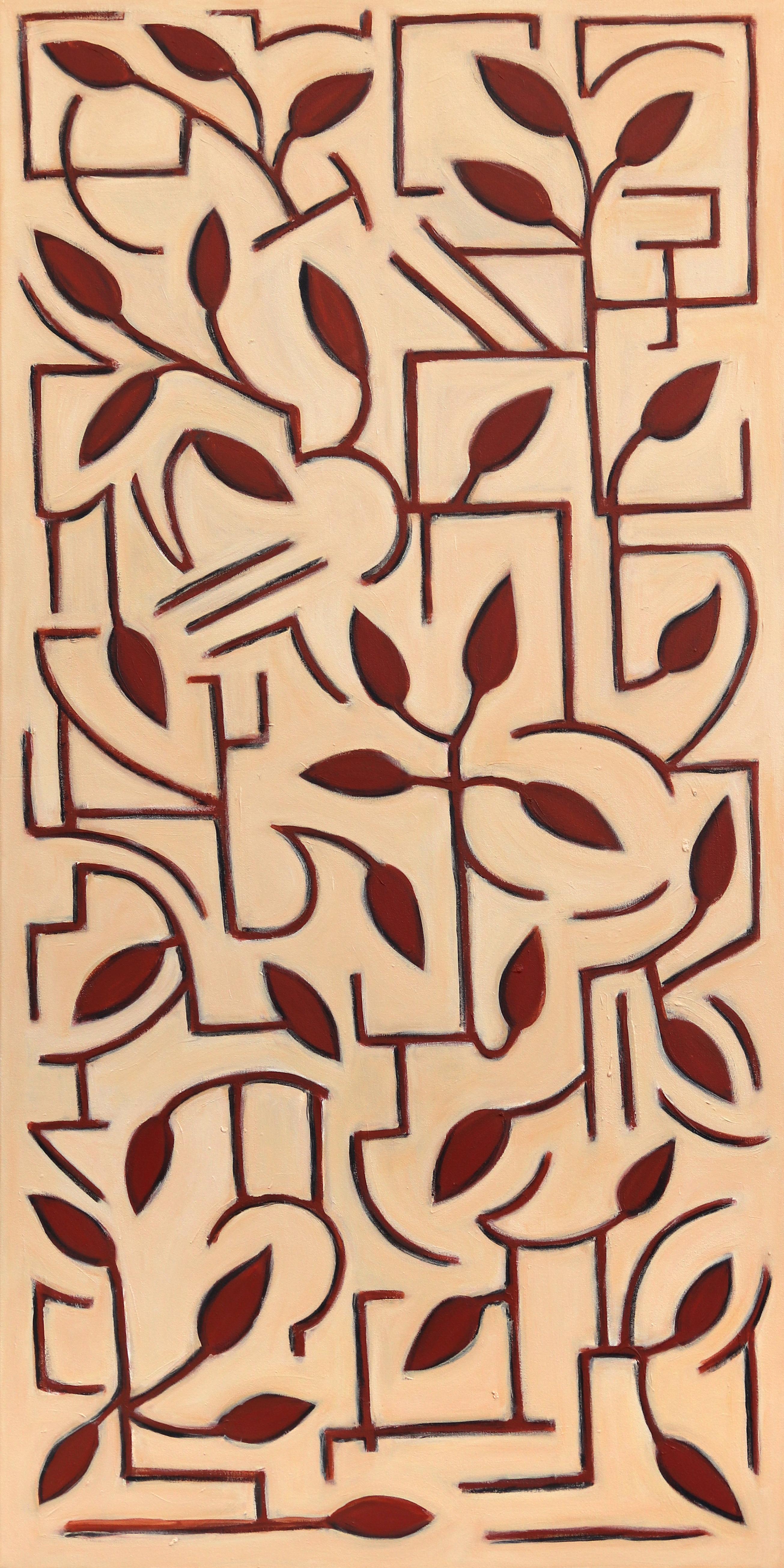 Tuscan Arboretum - Large Contemporary Abstract Geometric Botanical Painting - Mixed Media Art by Harrison Gilman