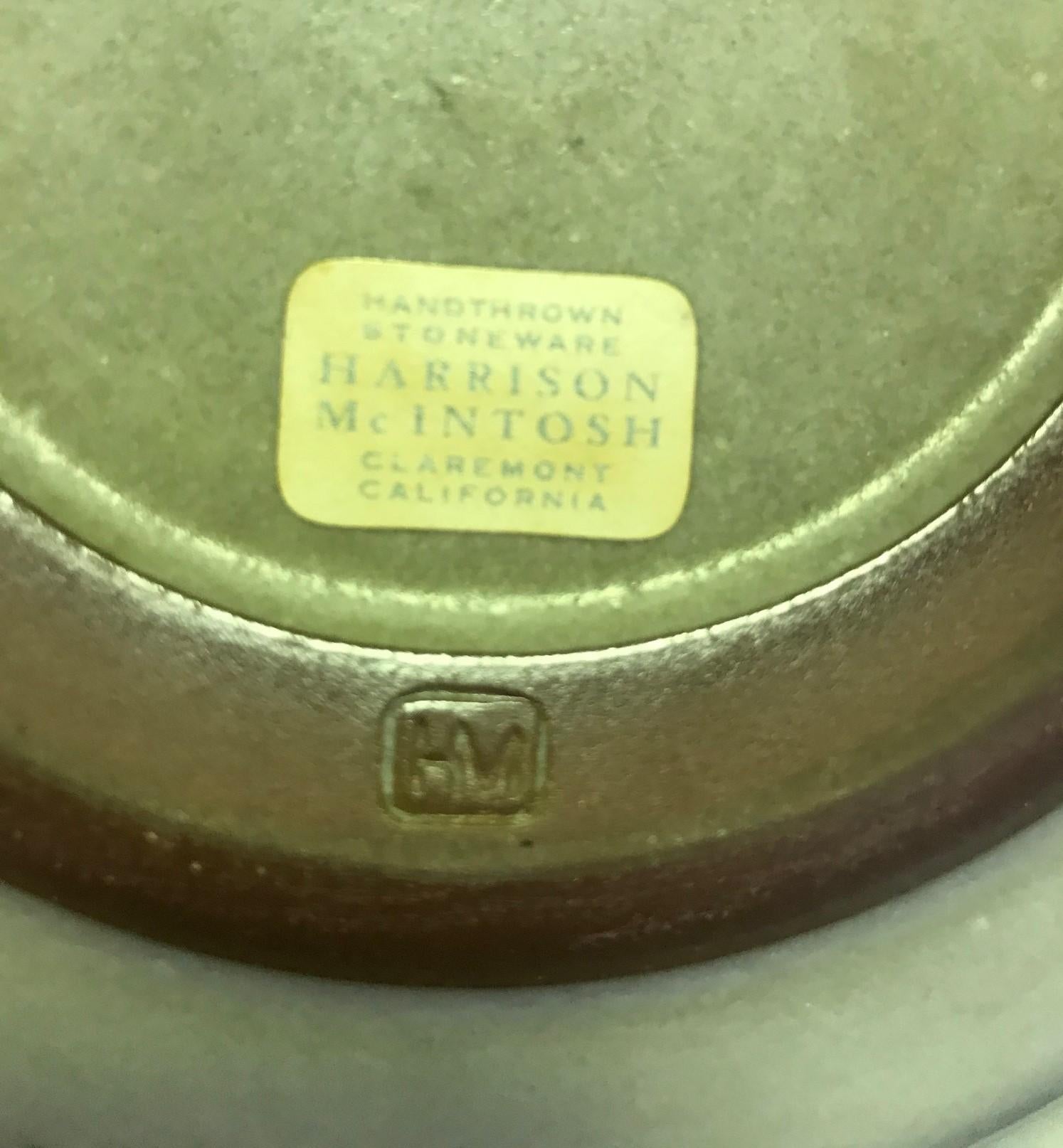 20th Century Harrison Mcintosh Signed Midcentury Ceramic Bowl with Original Studio Label