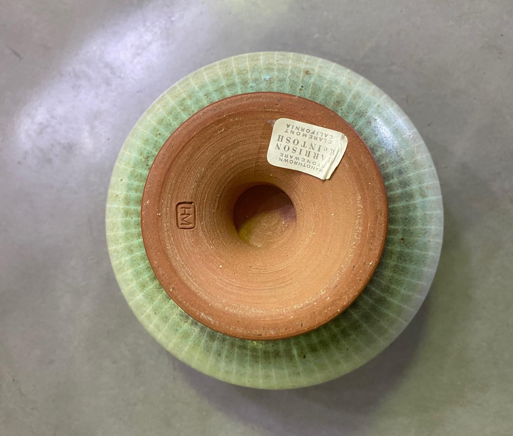 Mid-20th Century Harrison Mcintosh Signed Mid-Century Studio Pottery Bowl with Original Label