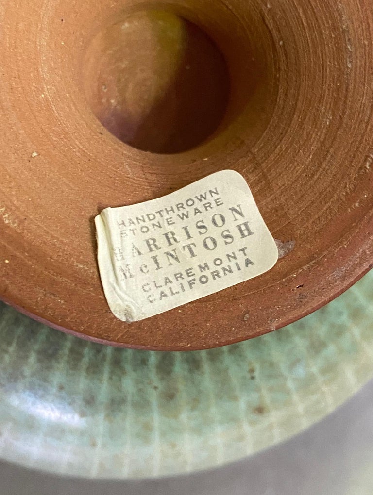 Harrison Mcintosh Signed Mid-Century Studio Pottery Bowl with Original Label For Sale 3
