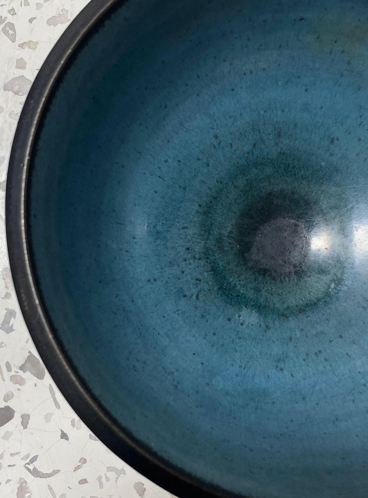 Harrison Mcintosh Signed Midcentury Pottery Pedestal Bowl Original Studio Label 2