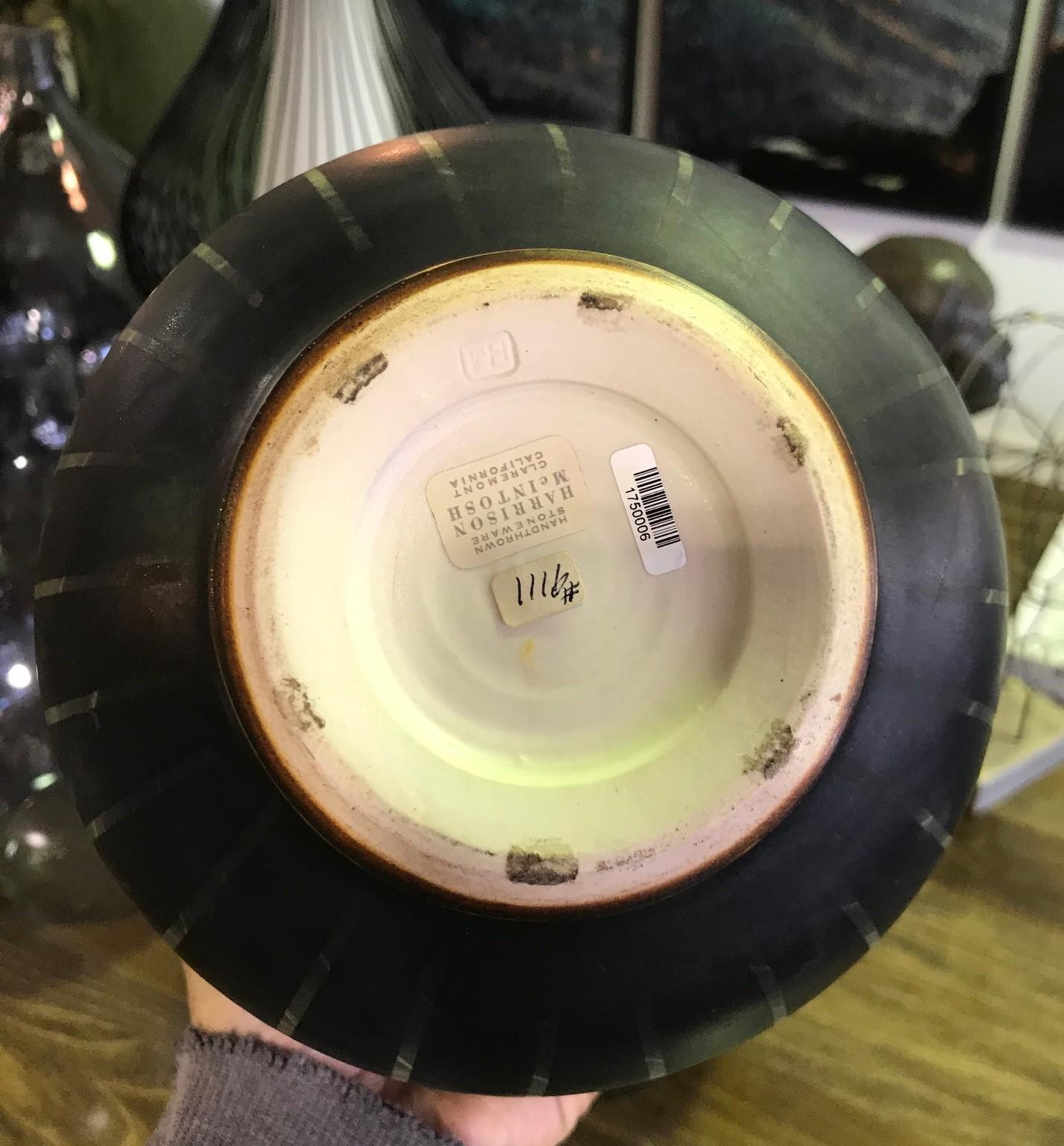 Porcelain Harrison McIntosh Signed Monumental Midcentury Ceramic Vase with Studio Label