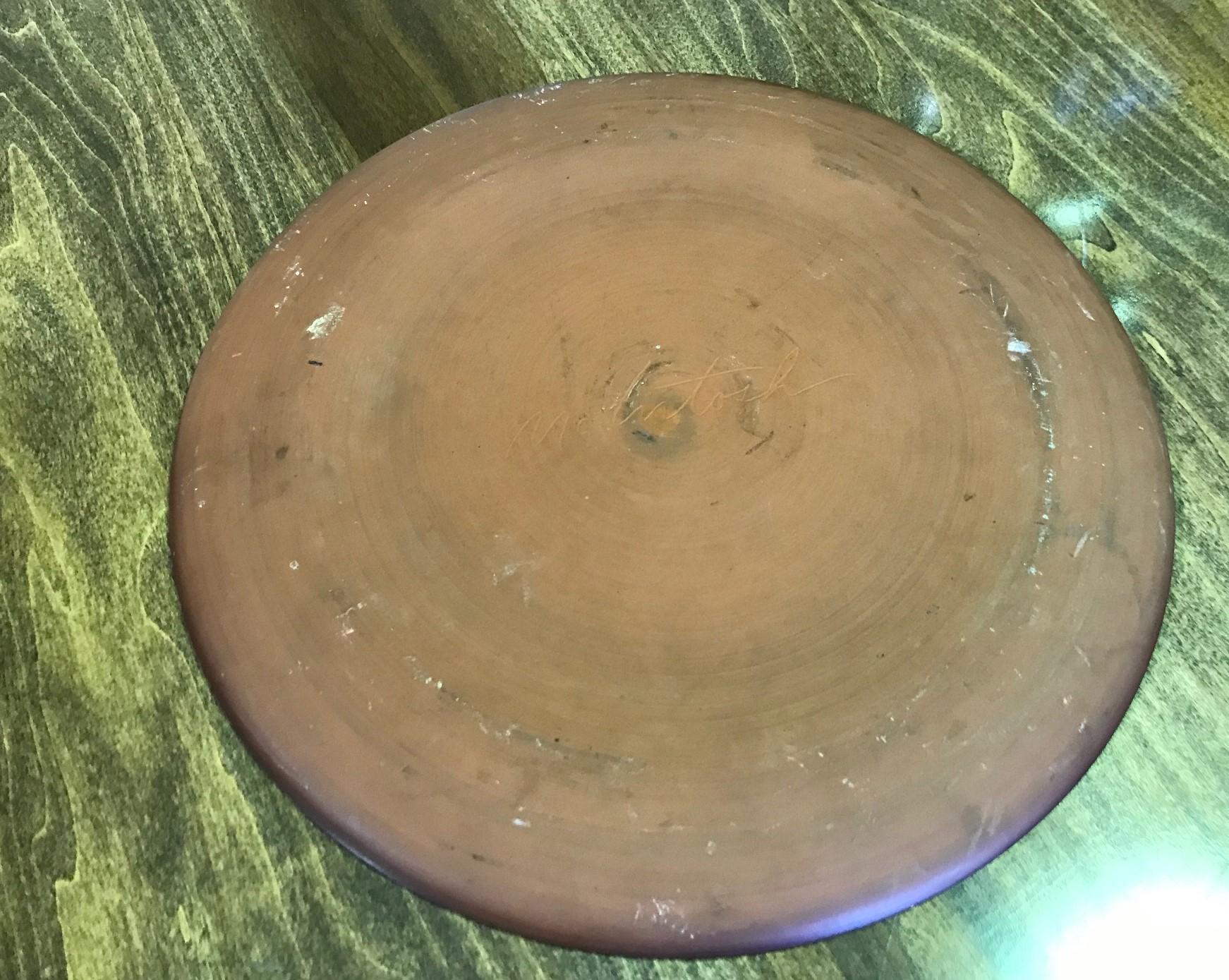 Harrison Mcintosh Signed Monumental Midcentury Large Ceramic Pottery Charger In Good Condition For Sale In Studio City, CA