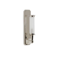 Harrison Single Arm Sconce with Frosted Tube in Polished Nickel