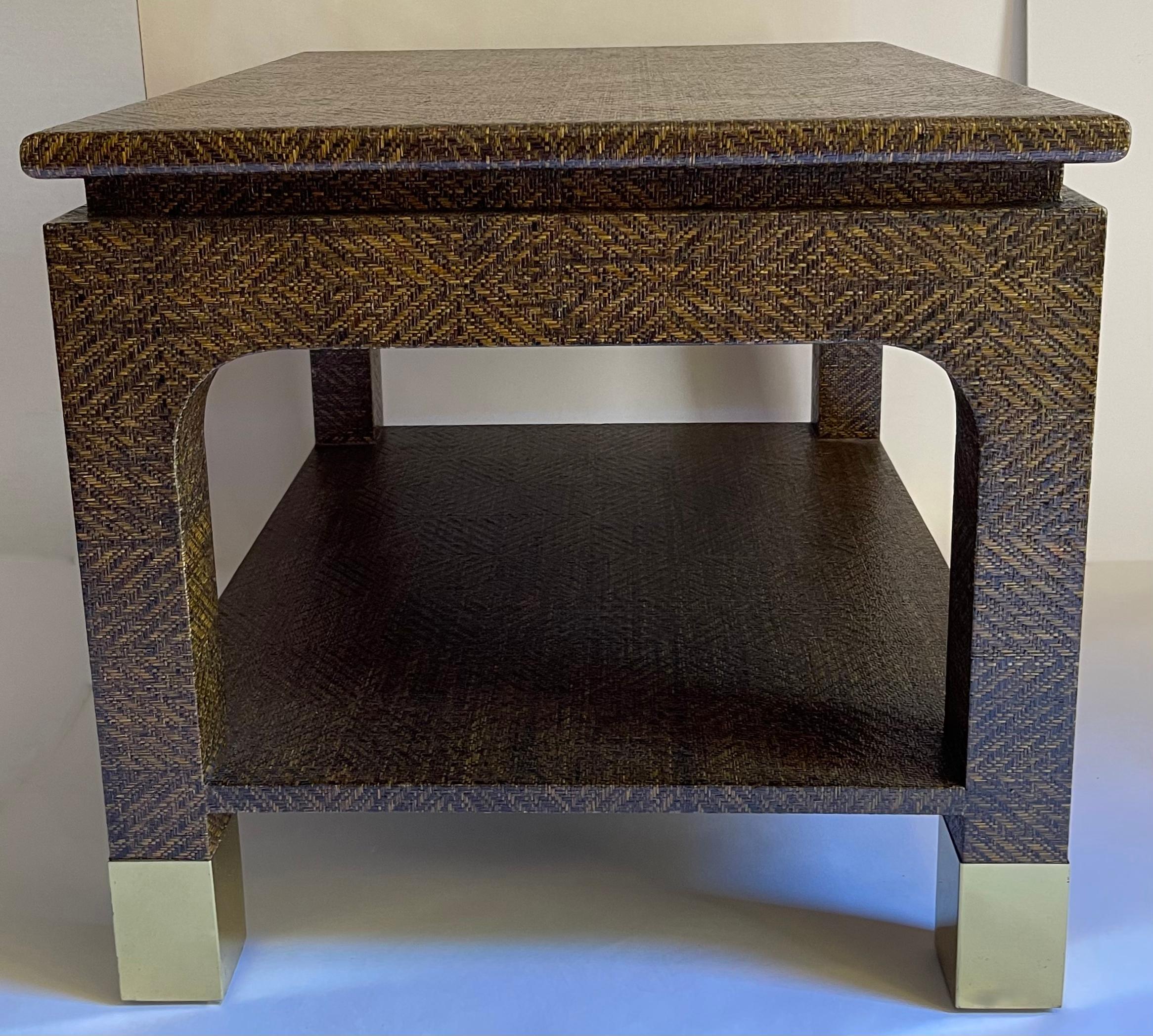 Harrison Van Horn Brauner Beistelltisch aus Wachstuch im Angebot 1
