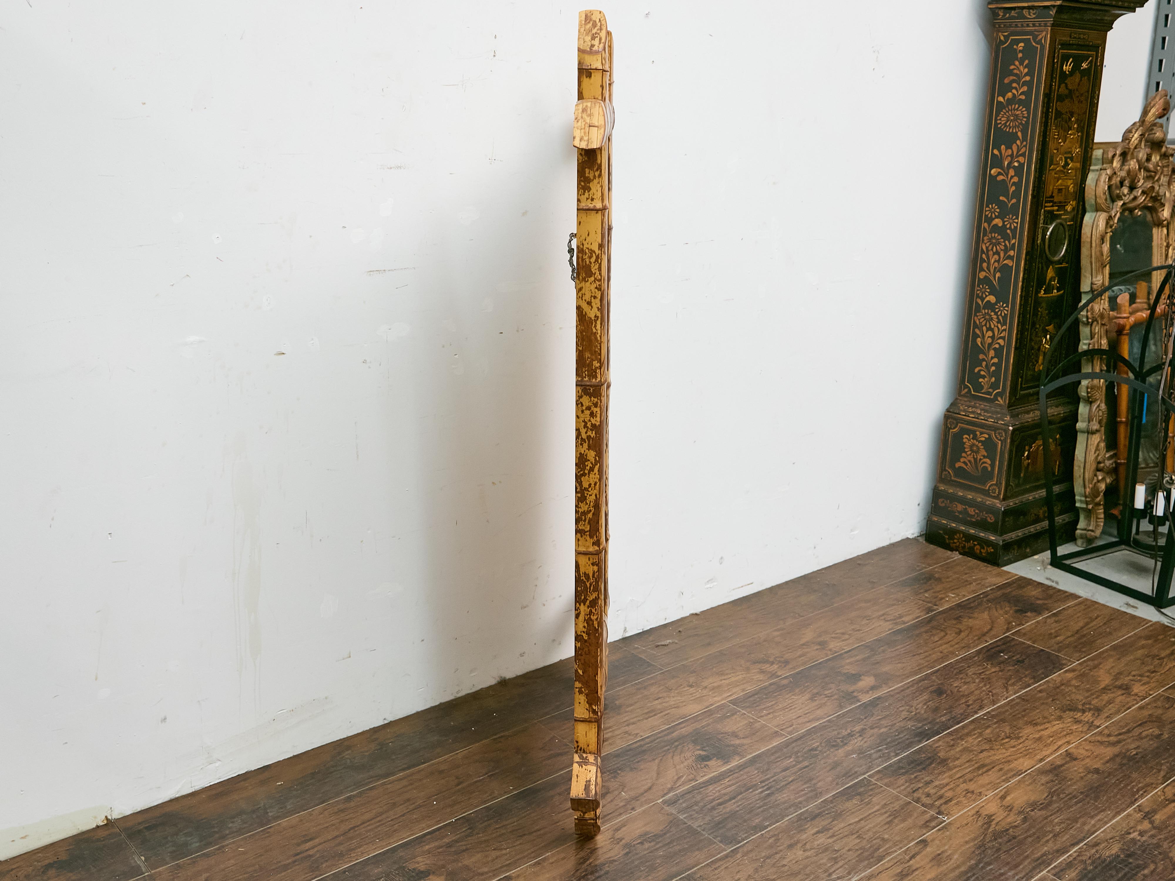 Harrison Van Horn Faux Bamboo Spiegel, 20. Jahrhundert, Handcrafted Elegance (Kunstbambus) im Angebot