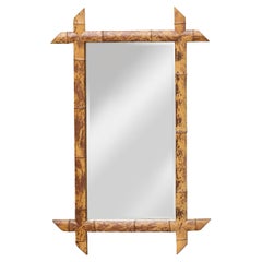 Harrison Van Horn Faux Bamboo Mirror, 20th Century, Handcrafted Elegance