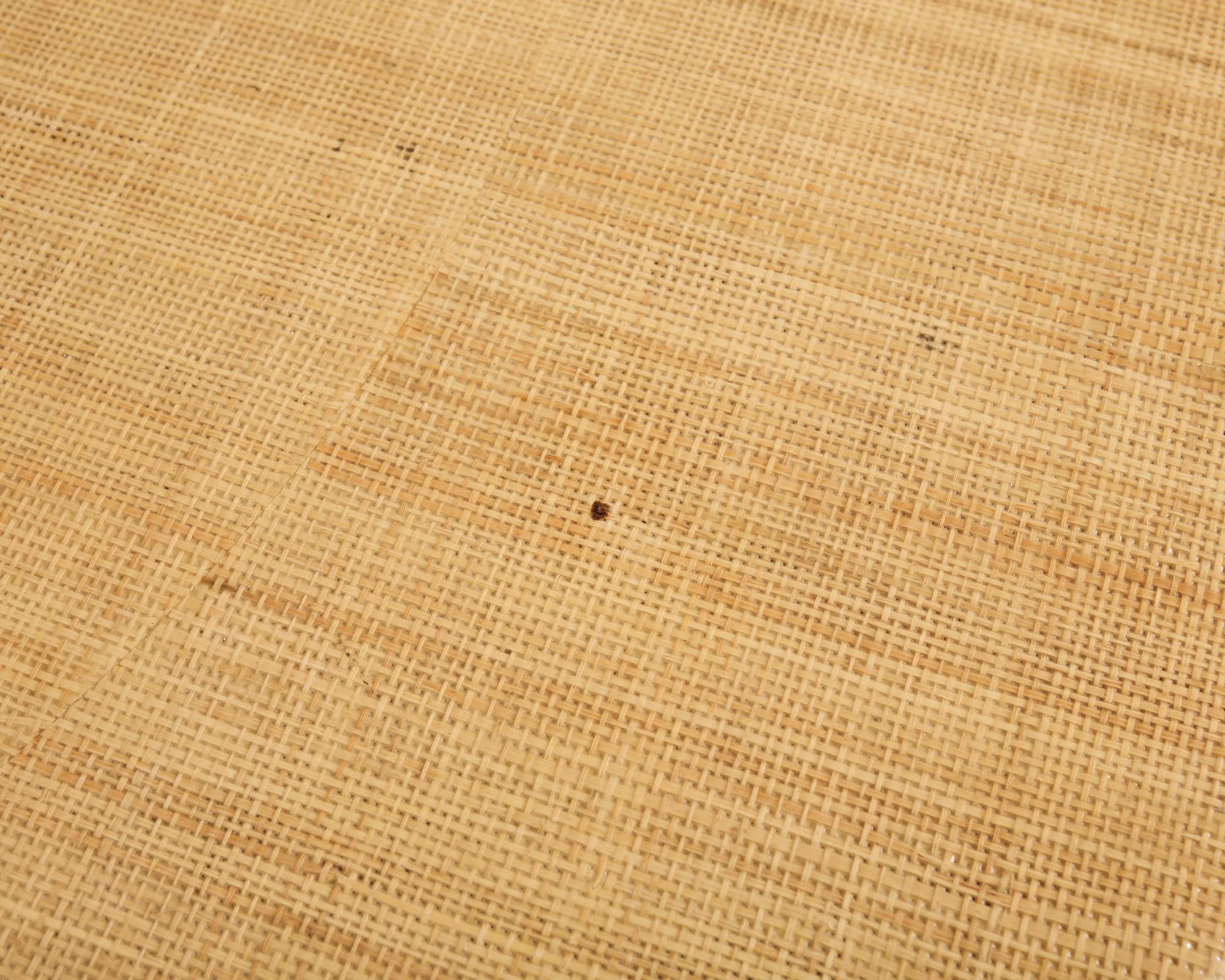 Harrison Van Horn Esstisch mit Raffia-Sockel und Grascloth-Sockel im Angebot 6