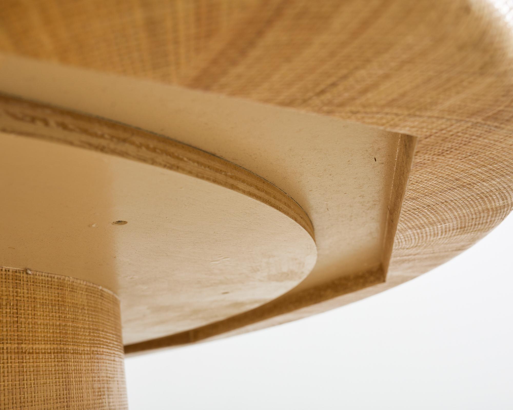 Harrison Van Horn Esstisch mit Raffia-Sockel und Grascloth-Sockel im Angebot 9