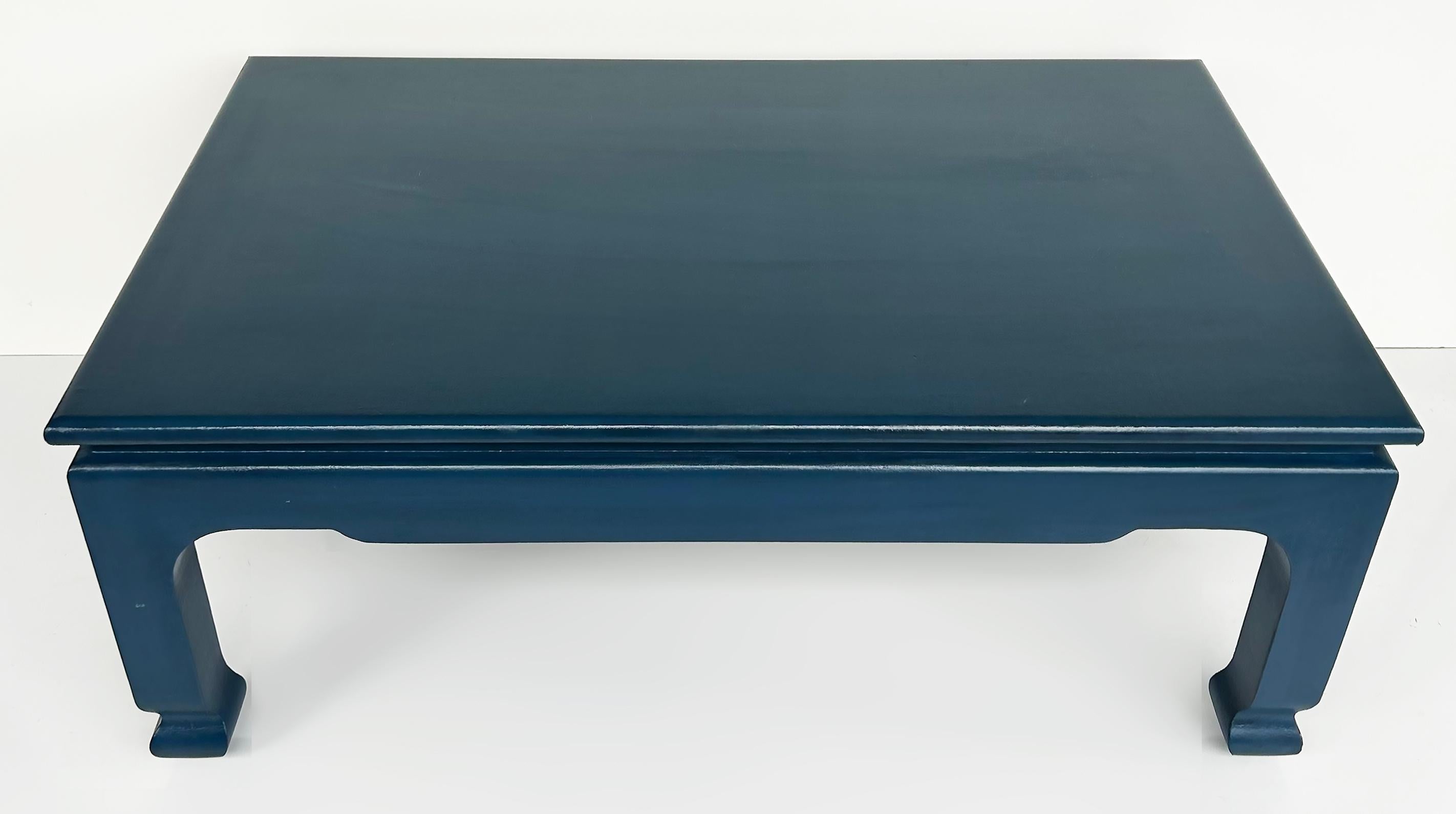 Harrison Van Horn Lacquered Grass Cloth Coffee Table, 1980s Los Angeles In Good Condition For Sale In Miami, FL