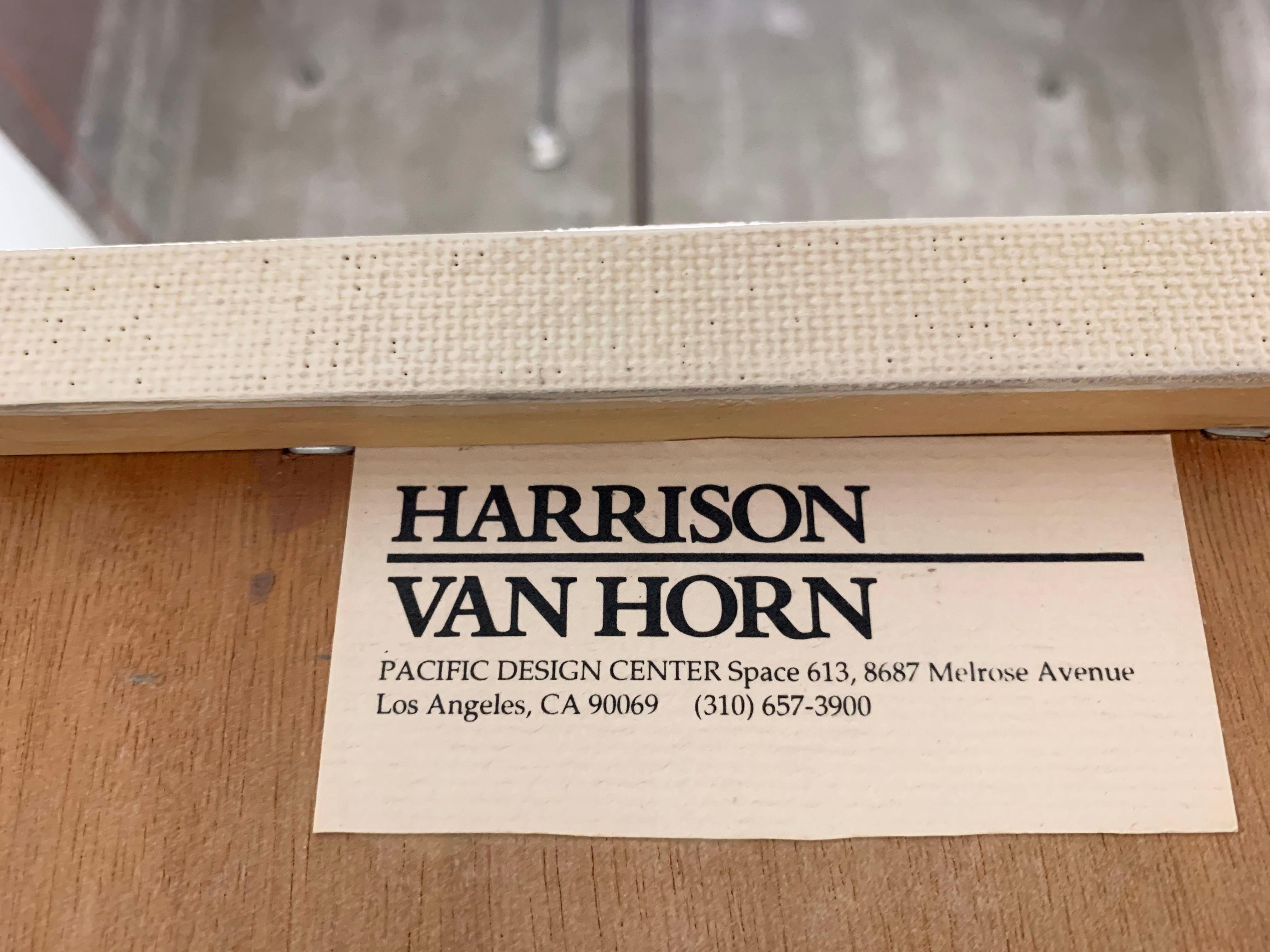 Harrison Van Horn Lacquered Linen Console Desk, circa 1980s 4