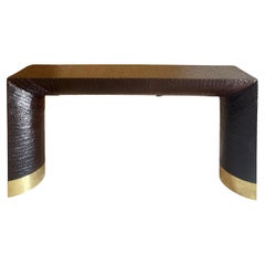 Mesa consola de rafia lacada Harrison Van Horn