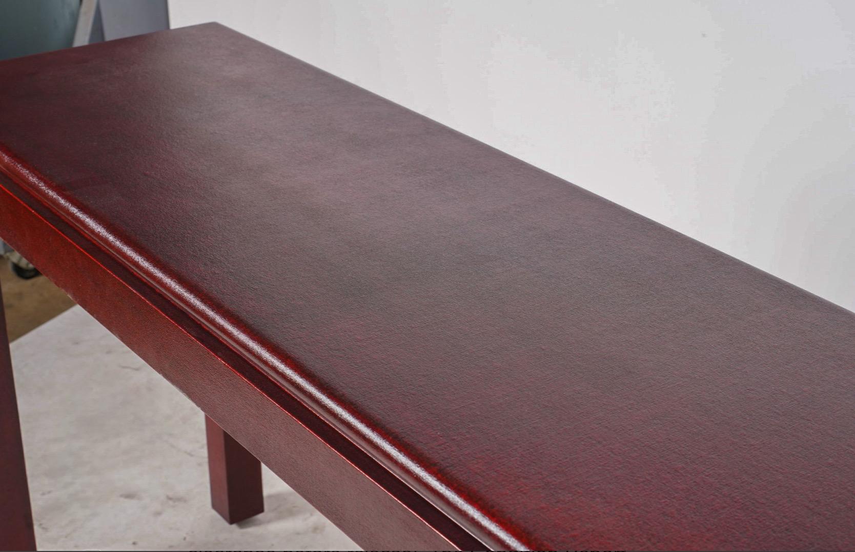 Harrison Van Horn Ming Style Lacquered Grasscloth Wrapped Console Table 3