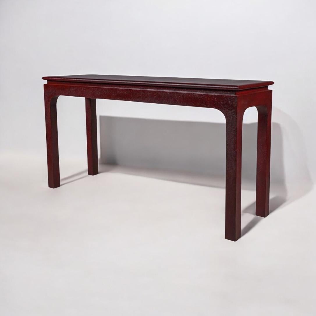 Harrison Van Horn Ming Style Lacquered Grasscloth Wrapped Console Table 4