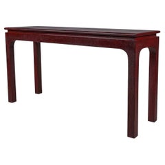 Harrison Van Horn Ming Style Lacquered Grasscloth Wrapped Console Table