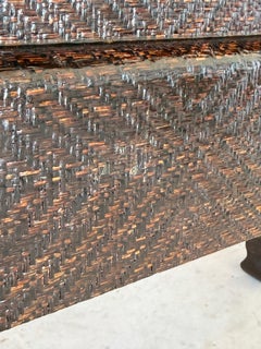 Harrison Van Horn Vintage Lacquered Raffia Ming Style Console Table