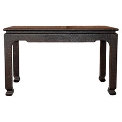 Harrison Van Horn Vintage Lacquered Raffia Ming Style Console Table