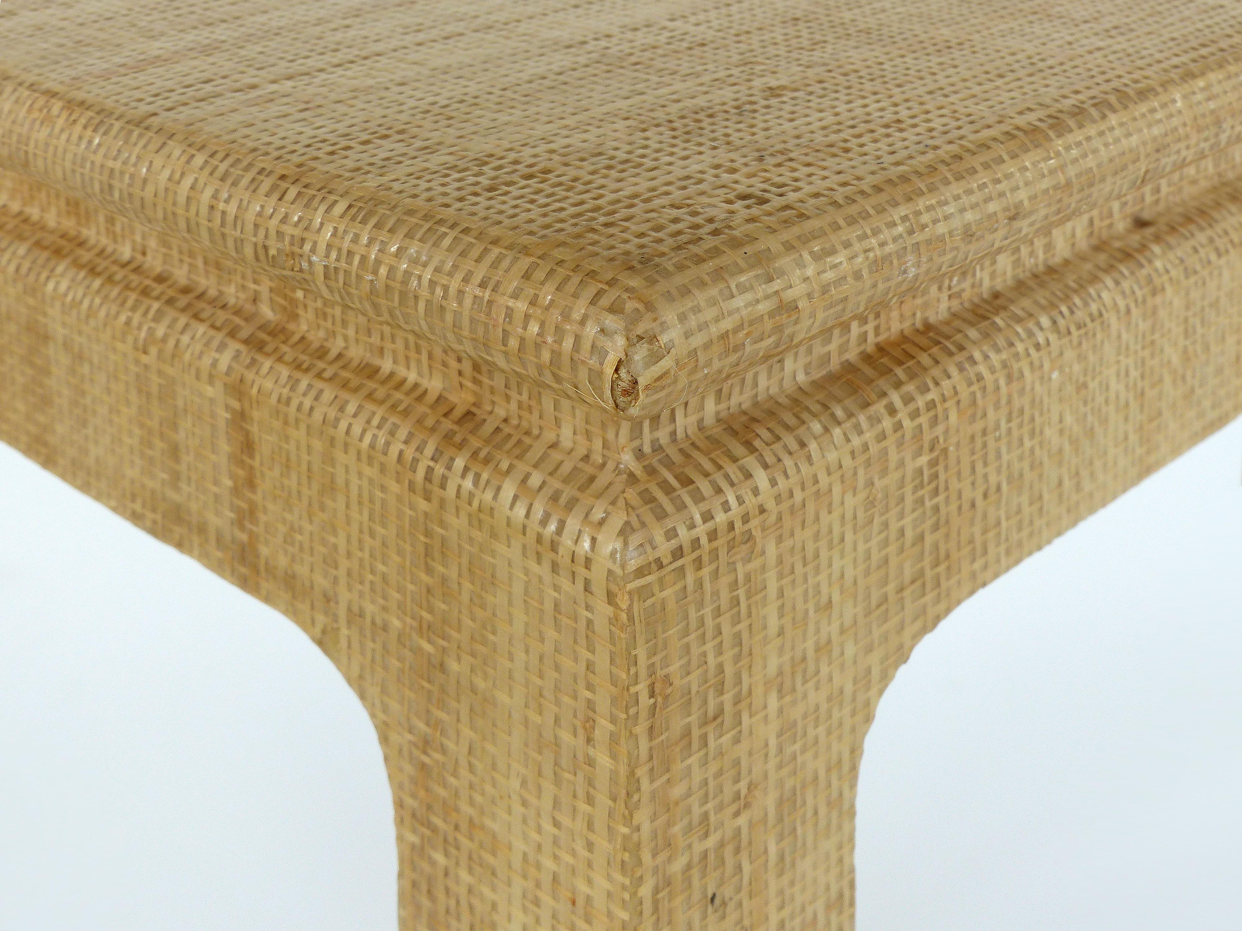 Mid-Century Modern Harrison Van Horn Woven Raffia Covered Occasional Table