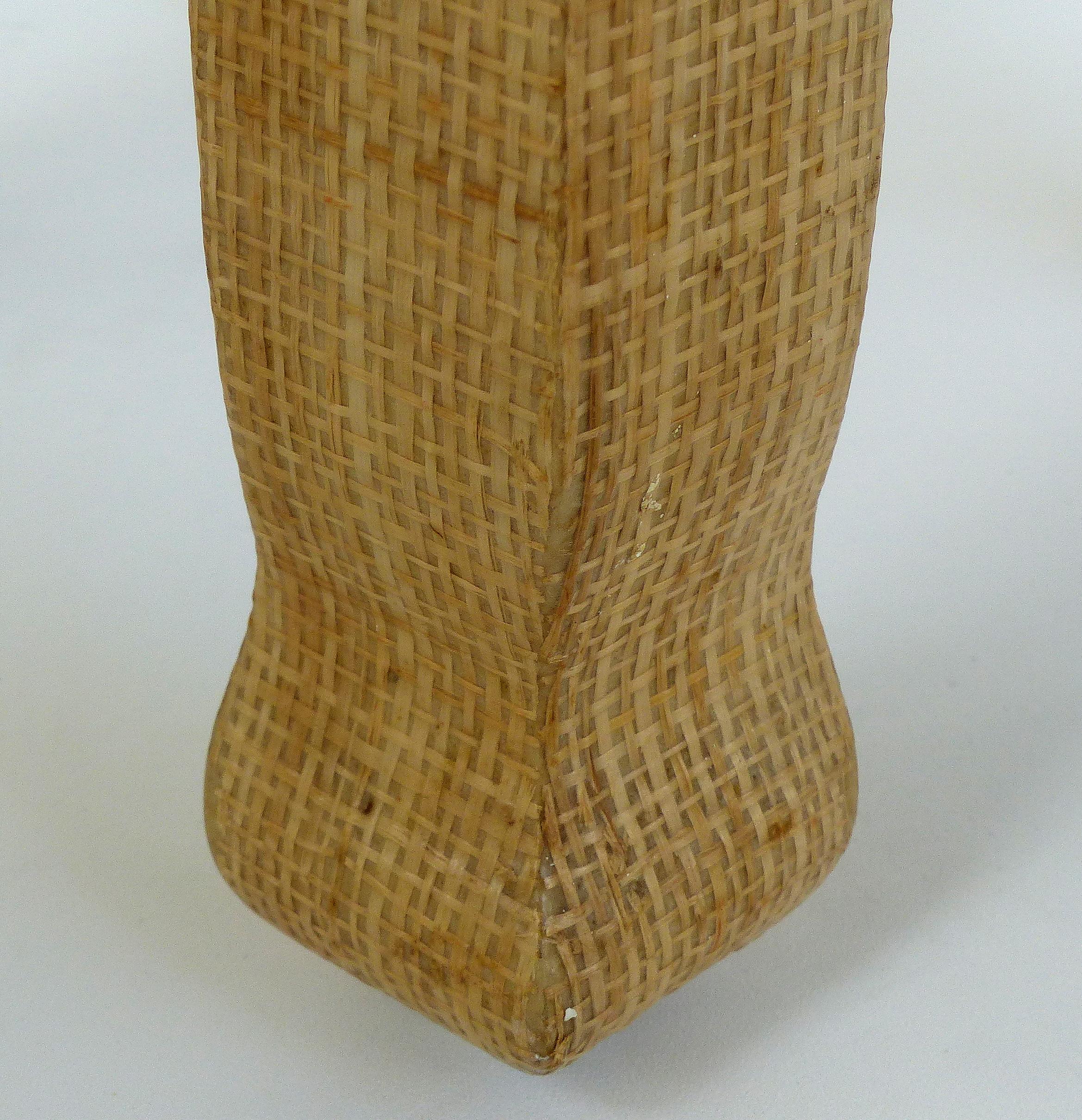 Late 20th Century Harrison Van Horn Woven Raffia Covered Occasional Table