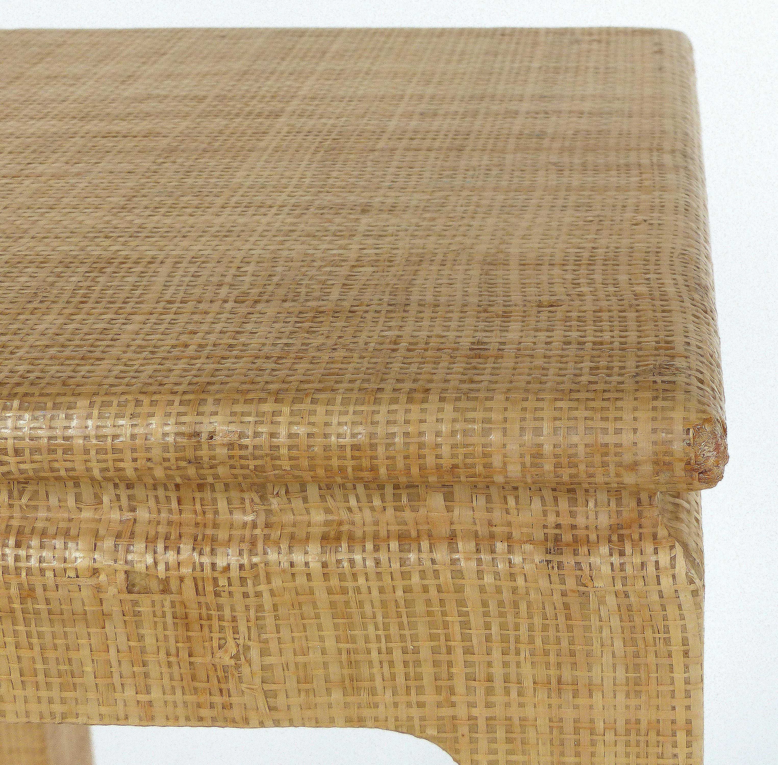 Harrison Van Horn Woven Raffia Covered Occasional Table 1