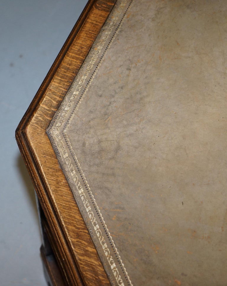 Harrods Antique English Library Two Person Octagonal Partner Desk Inc ...