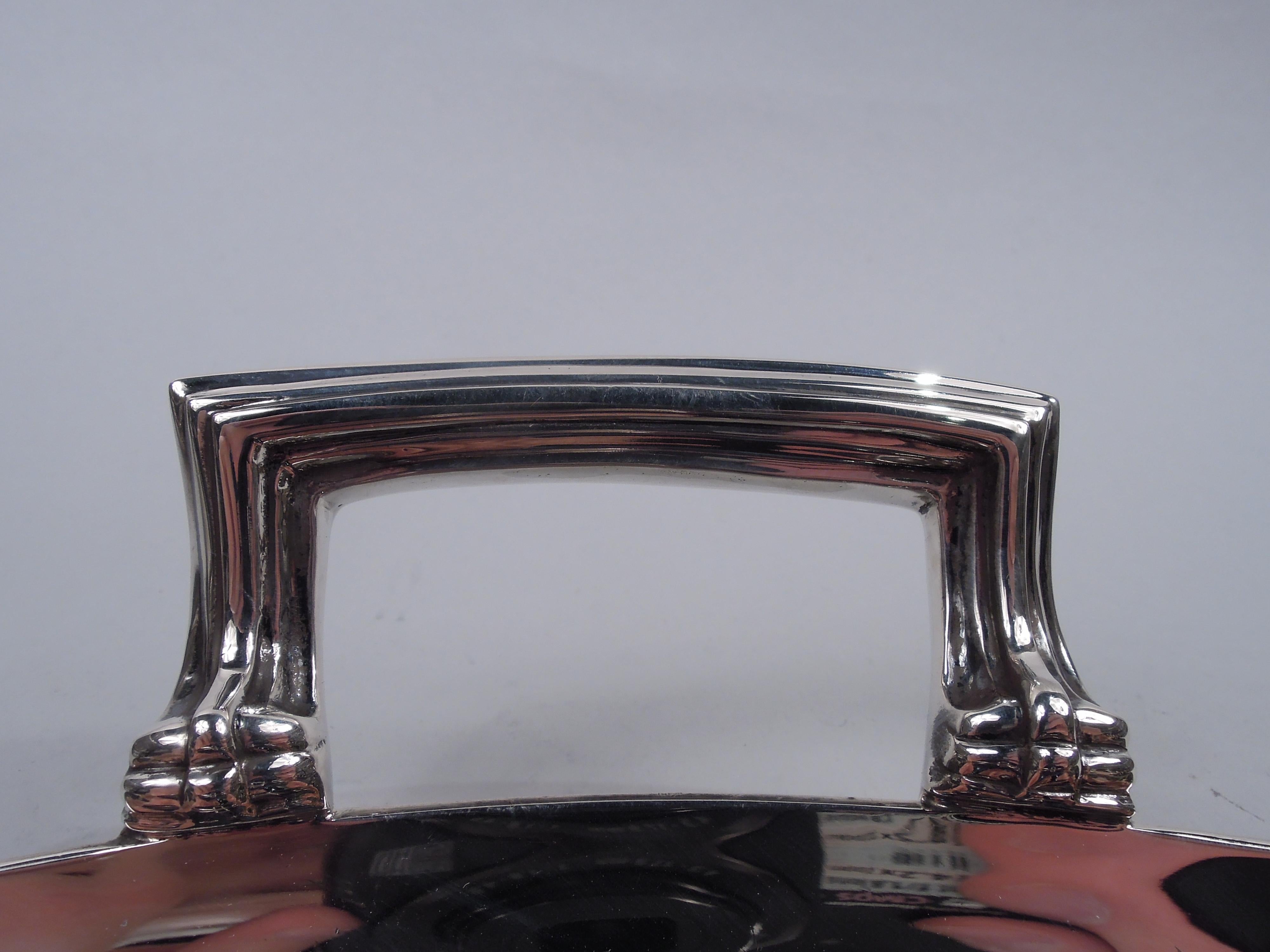 Mid-20th Century Harrods English Art Deco Between-the-Wars Sterling Silver Tray, 1938 For Sale