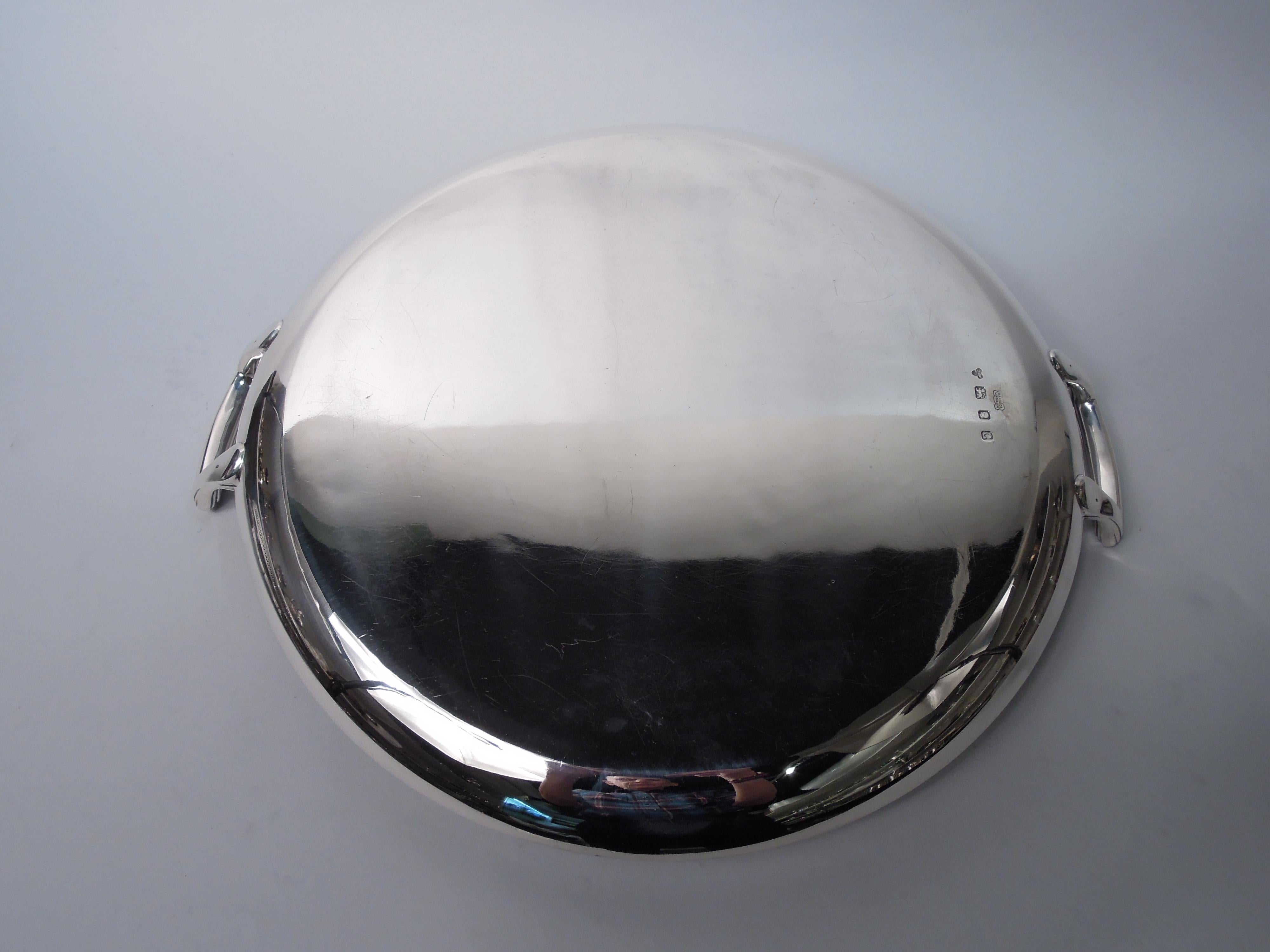 Bandeja inglesa Art Decó de plata de ley de entreguerras de Harrods, 1938 Plata esterlina en venta