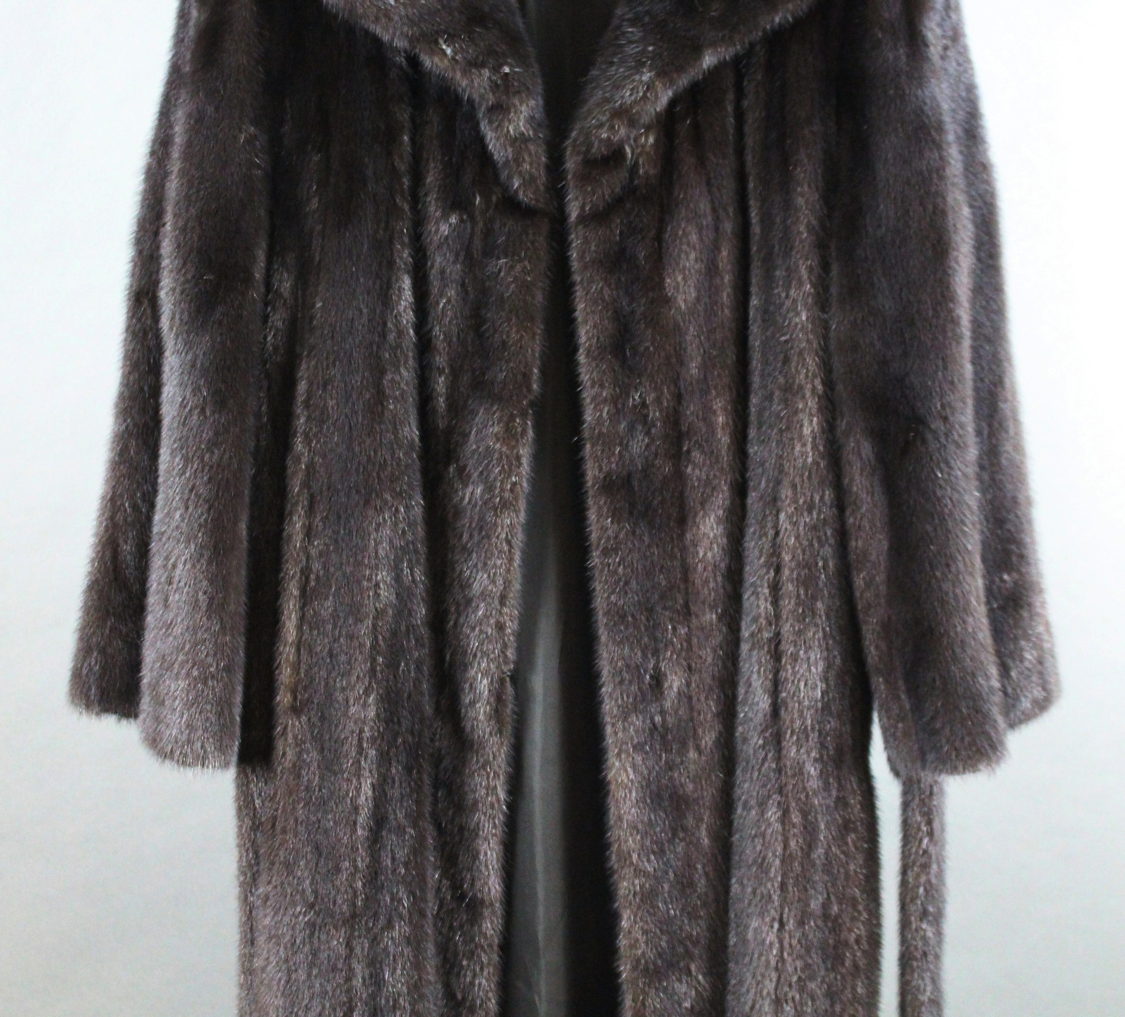 20th Century Harrods Full Length Black Mink Coat