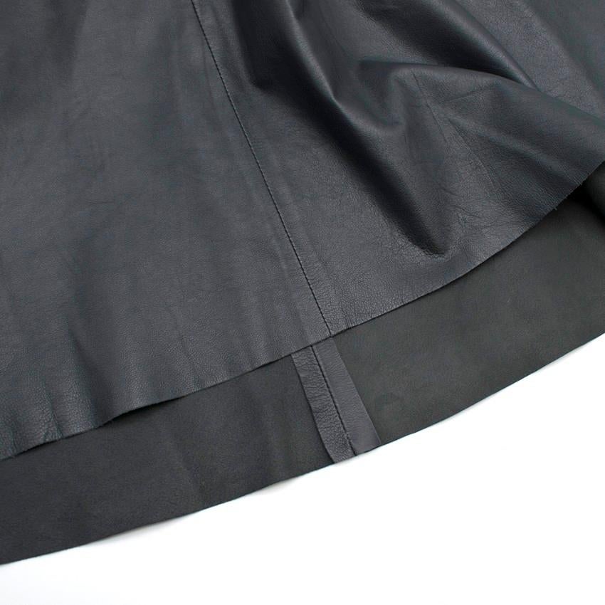 Women's Harrods Grey Leather Sleeveless Shift Dress - Size S For Sale