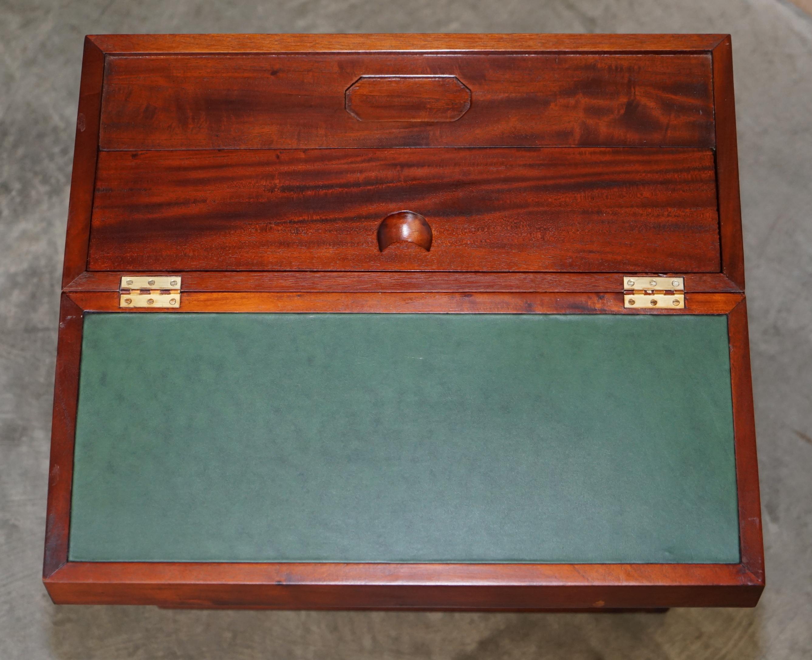 Harrods Kennedy Mahogany & Brass Small Davenport Pedestal Desk Side End Table 6