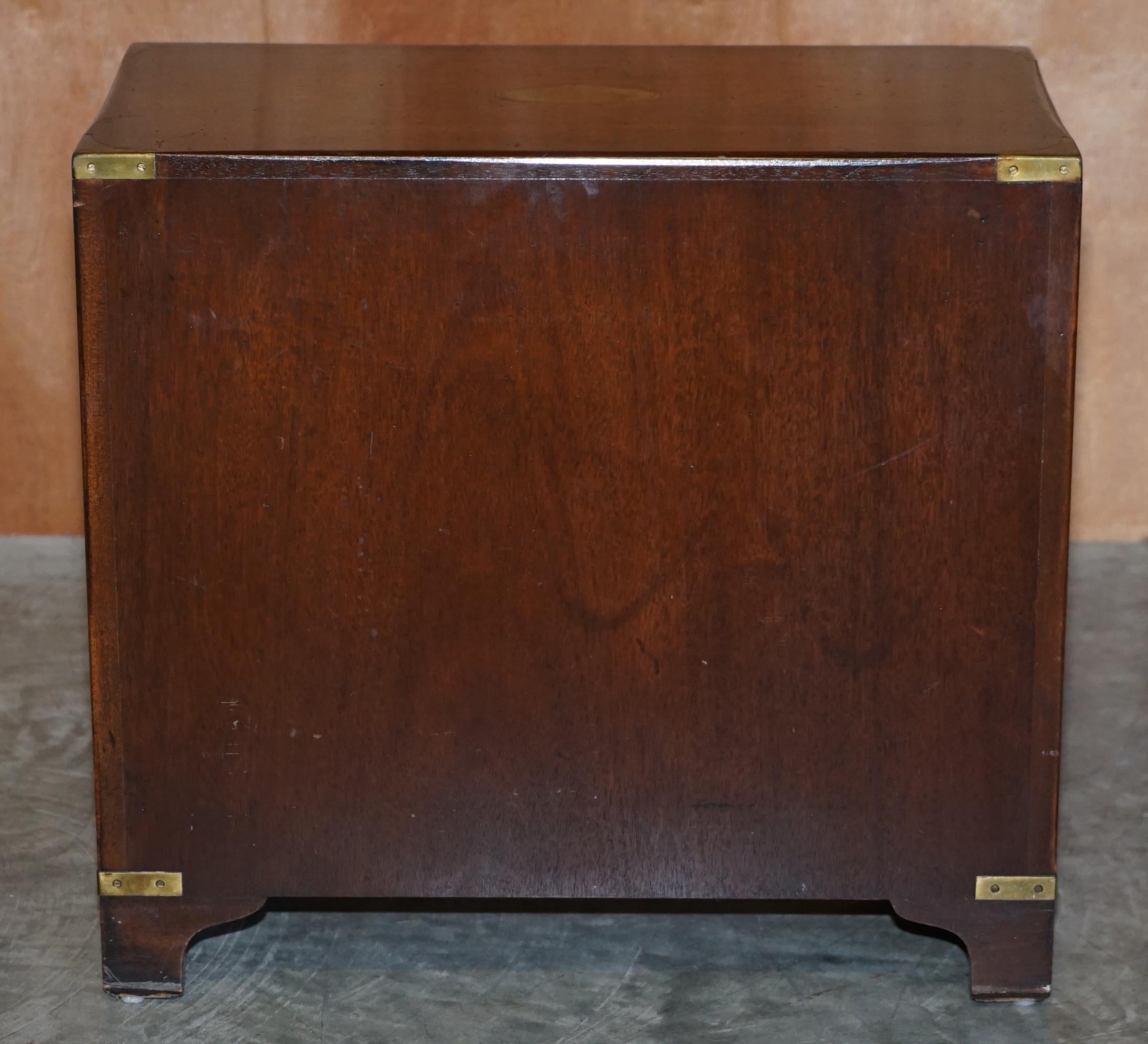 Harrods Kennedy Military Campaign Bachelors Chest of Drawers Hardwood Side Table 9