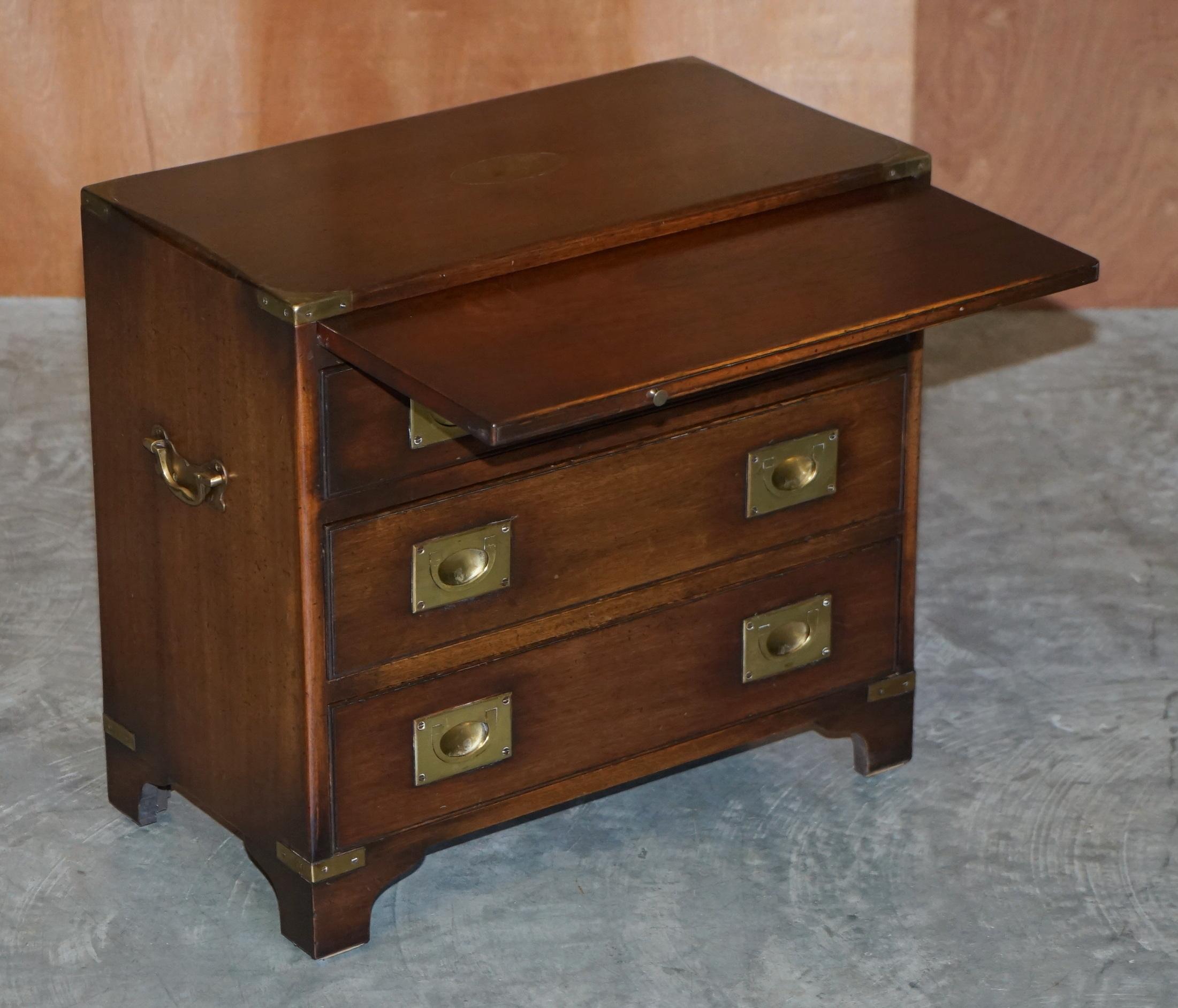 Harrods Kennedy Military Campaign Bachelors Chest of Drawers Hardwood Side Table 12