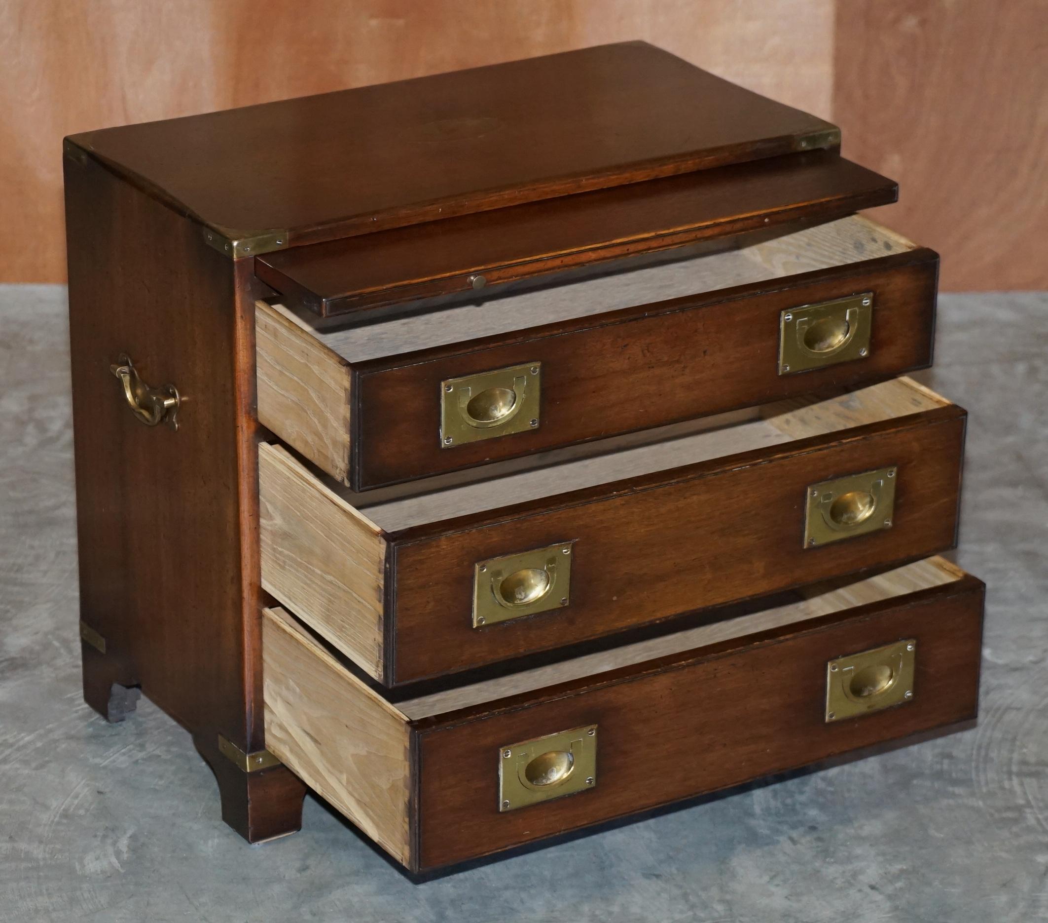 Harrods Kennedy Military Campaign Bachelors Chest of Drawers Hardwood Side Table 13