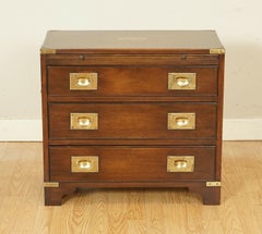 Harrods Kennedy Military Campaign Bachelors Chest of Drawers Hardwood Side Table