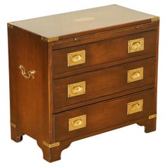 Harrods Kennedy Military Campaign Bachelors Chest of Drawers Hardwood Side Table