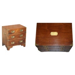 Harrods Kennedy Military Campaign Bachelors Chest of Drawers Mahogany Side Table