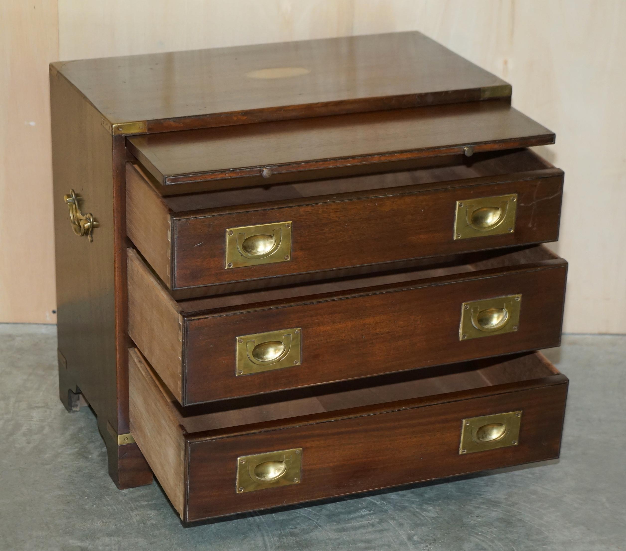 Harrods Kennedy Military Campaign Butlers Serving Chest of Drawers Side Table 9