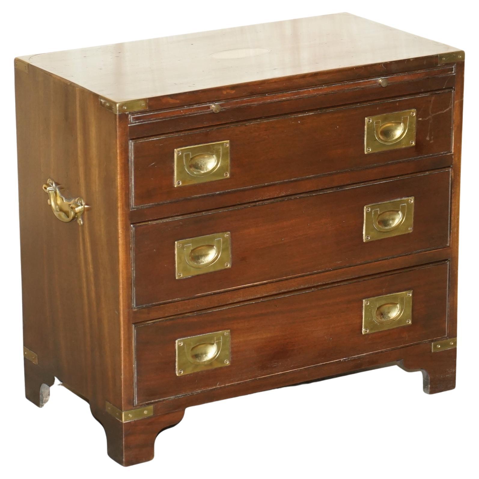Harrods Kennedy Military Campaign Butlers Serving Chest of Drawers Side Table