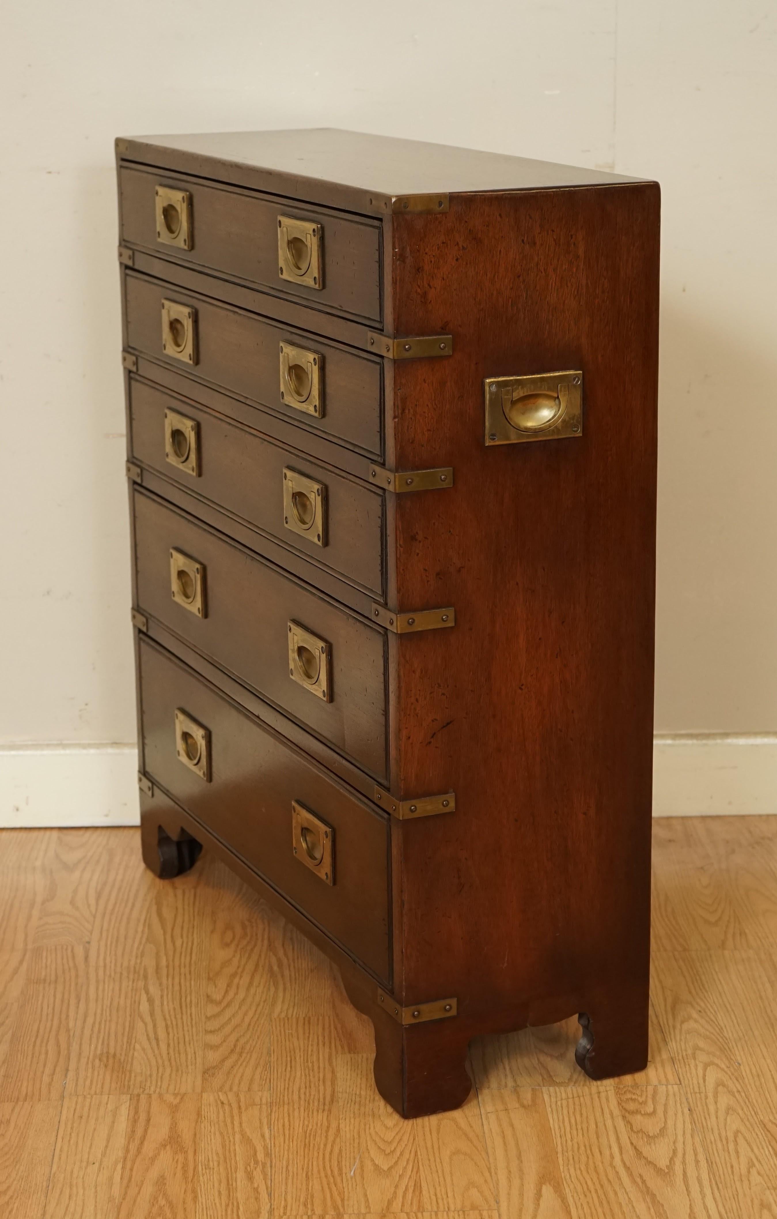 Harrods Kennedy Military Campaign Chest of Drawers Mahogany Side Table 4