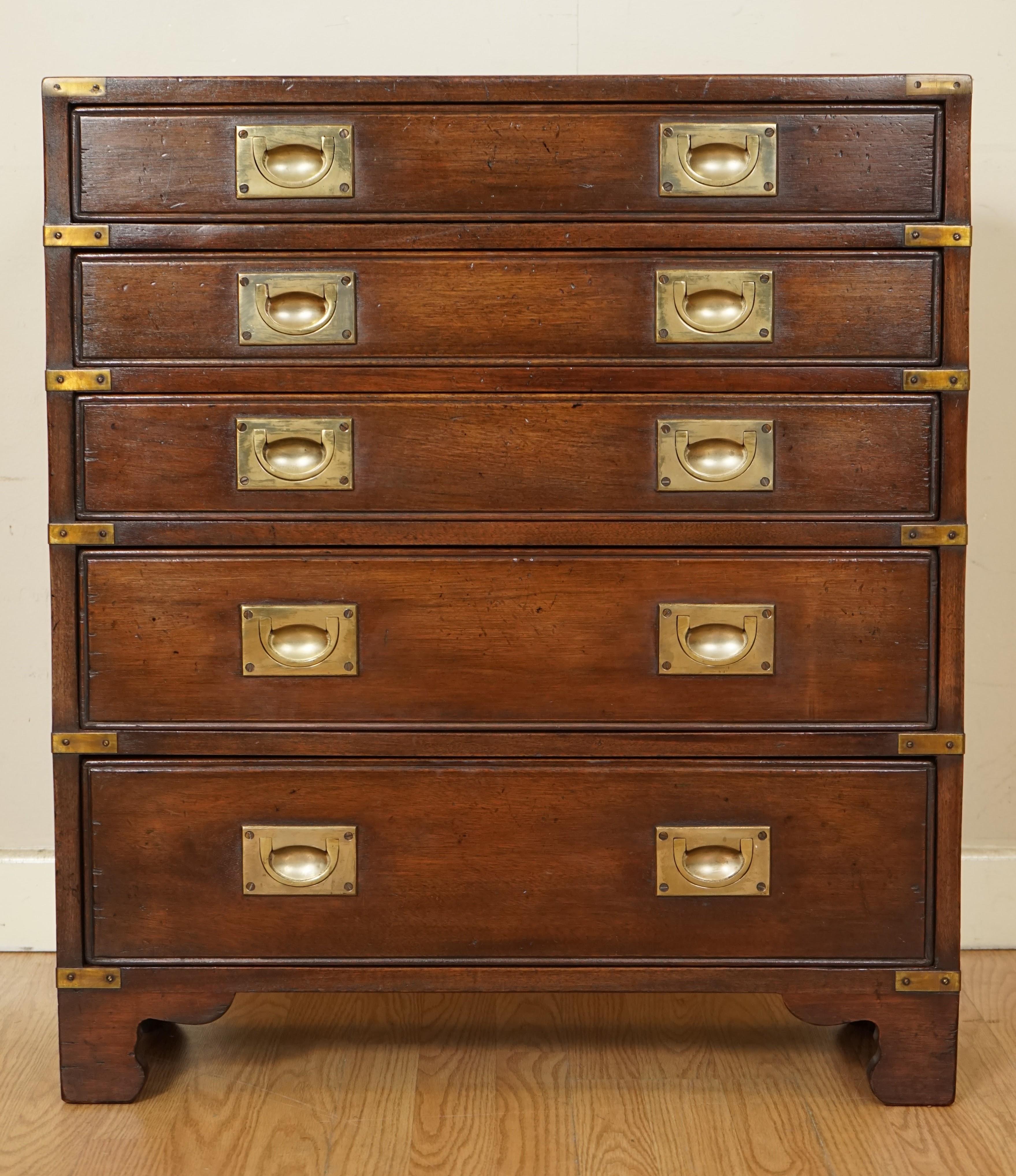 Harrods Kennedy Military Campaign Chest of Drawers Mahogany Side Table 1