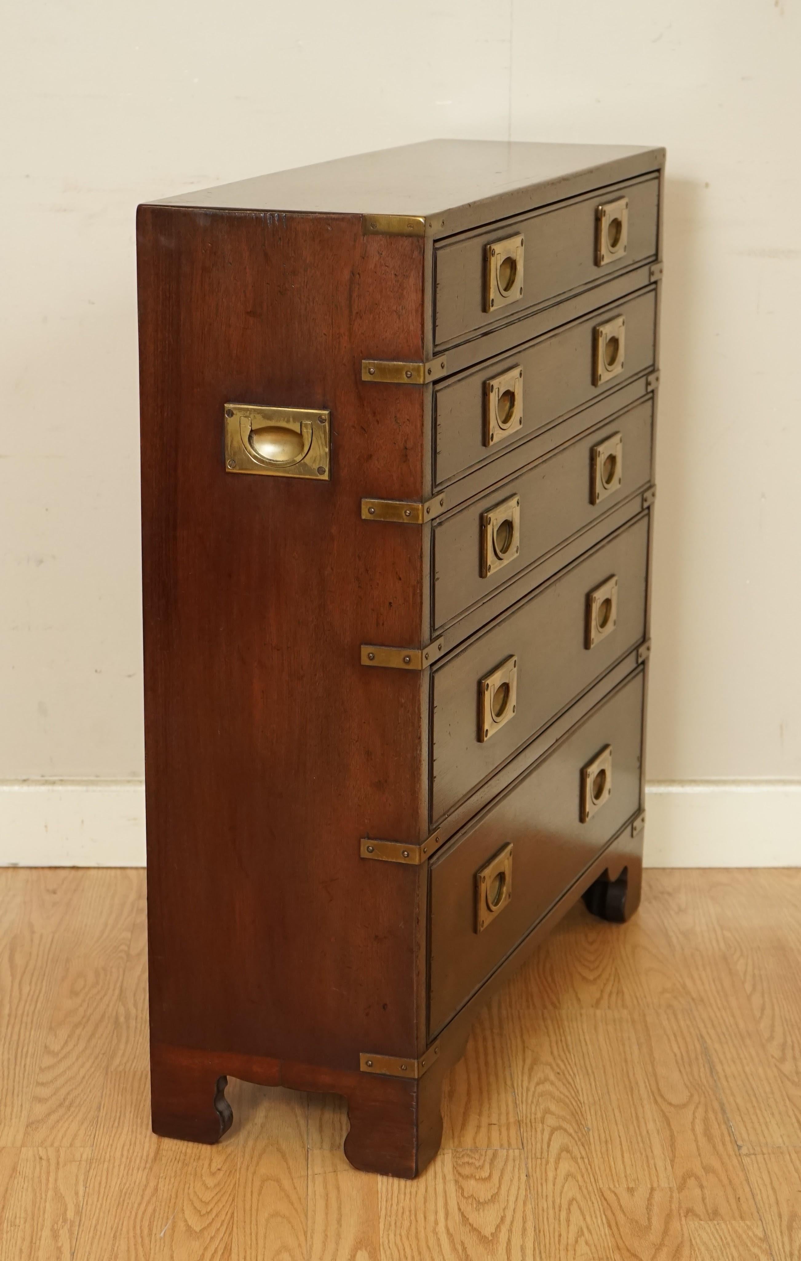 Harrods Kennedy Military Campaign Chest of Drawers Mahogany Side Table 3