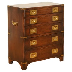 Harrods Kennedy Military Campaign Chest of Drawers Mahogany Side Table