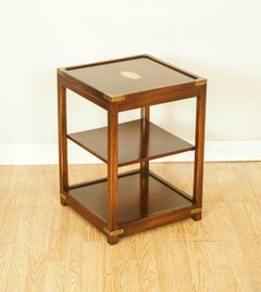 Harrods Kennedy Military Campaign Double Sided Side End Lamp Wine Table