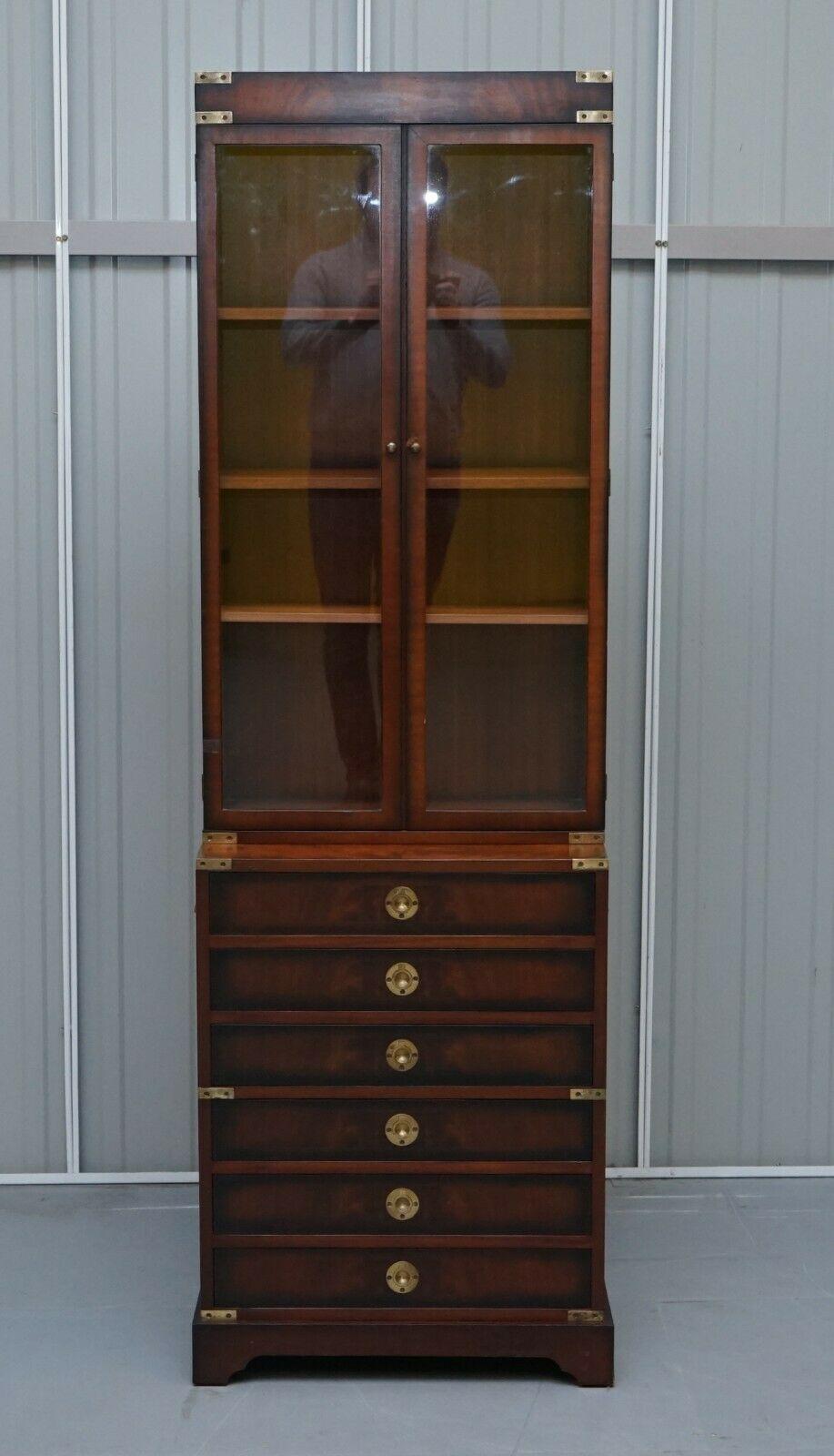 Harrods Kennedy Military Campaign Hardwood Bookcases + Chest of Drawers 4