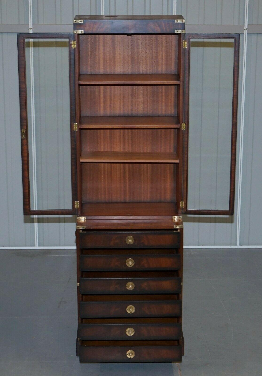 Hand-Crafted Harrods Kennedy Military Campaign Hardwood Bookcases + Chest of Drawers